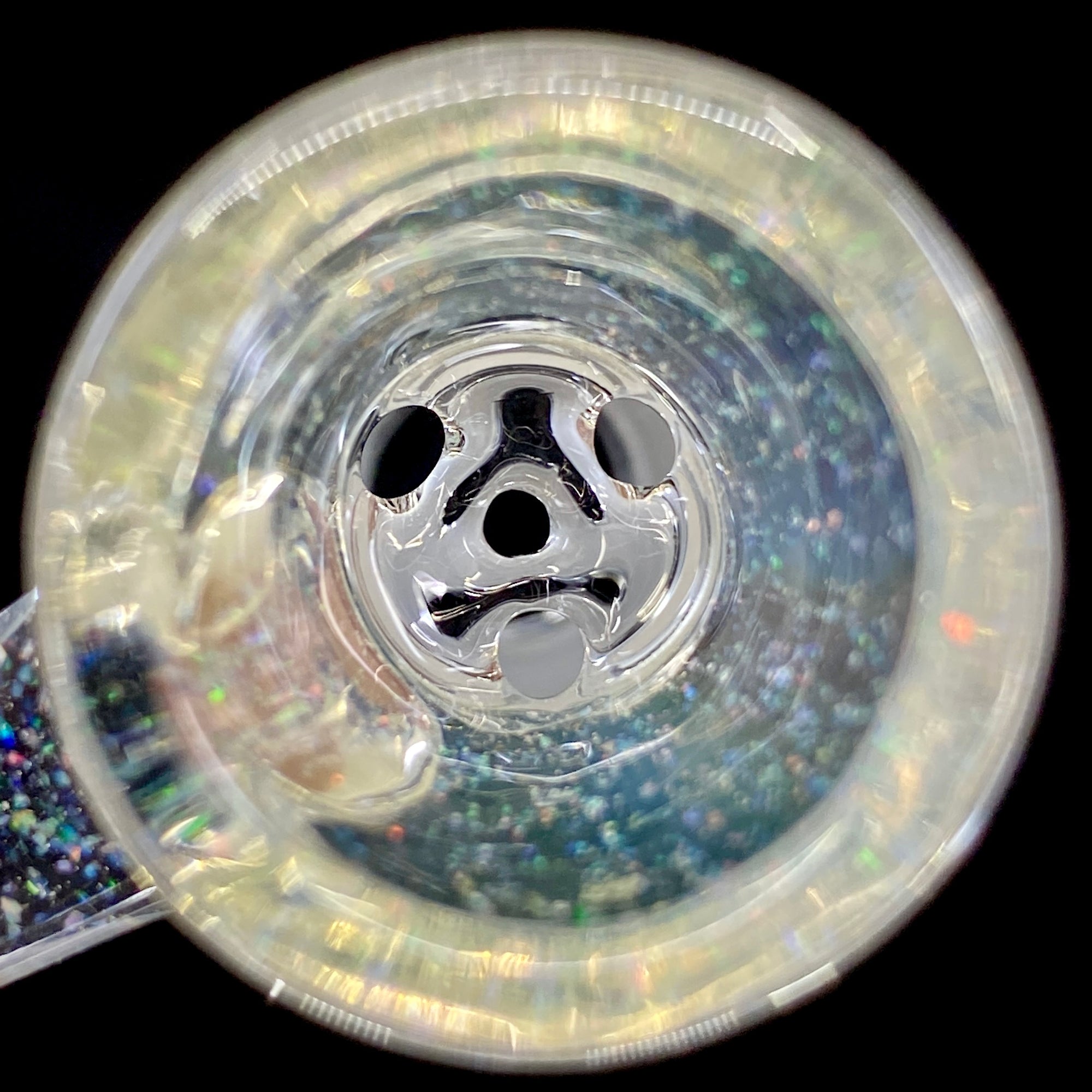 DC Glass Arts Horn Handle 18mm 4-Hole Crushed Opal Slide