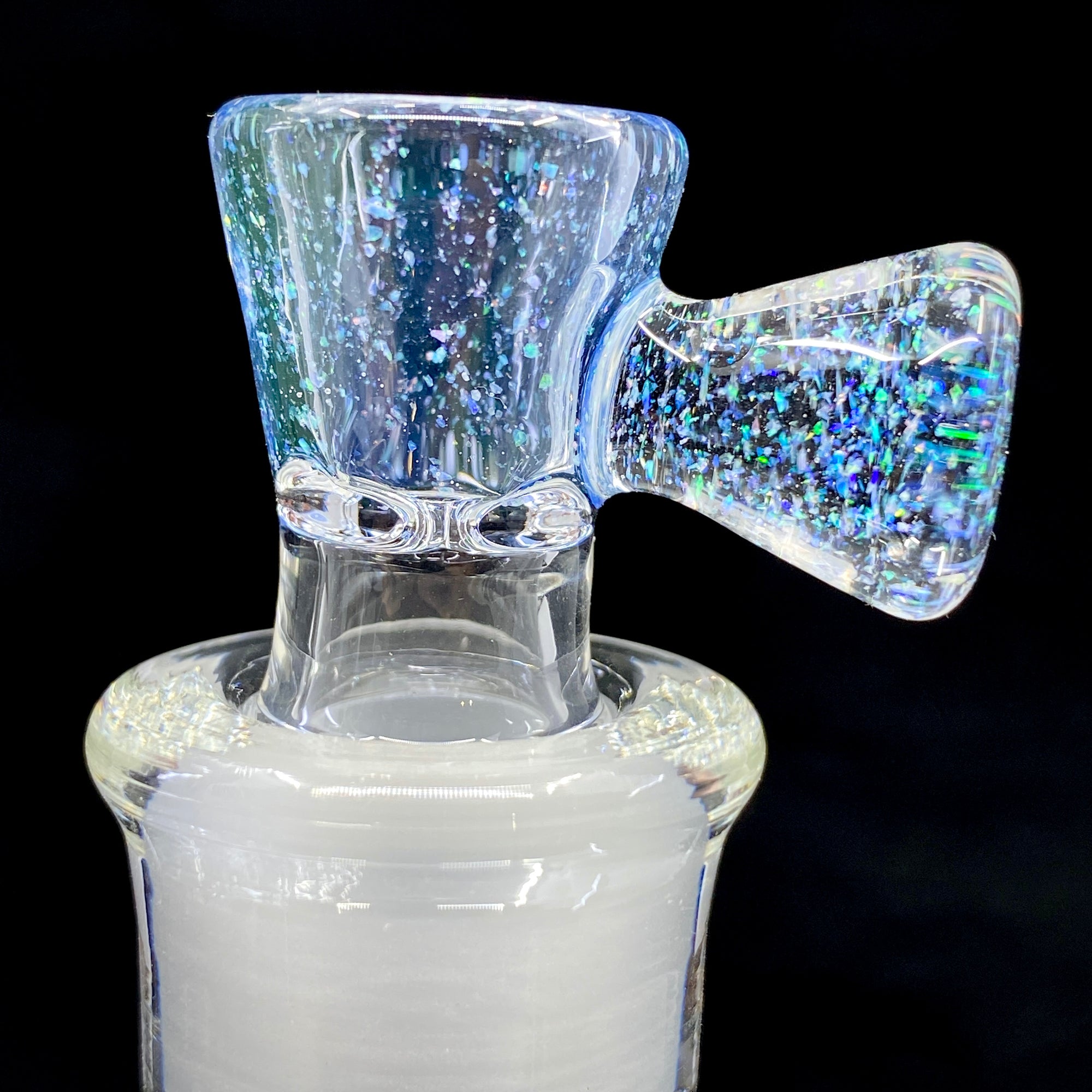 DC Glass Arts Cone Handle 18mm 4-Hole Crushed Opal Slide