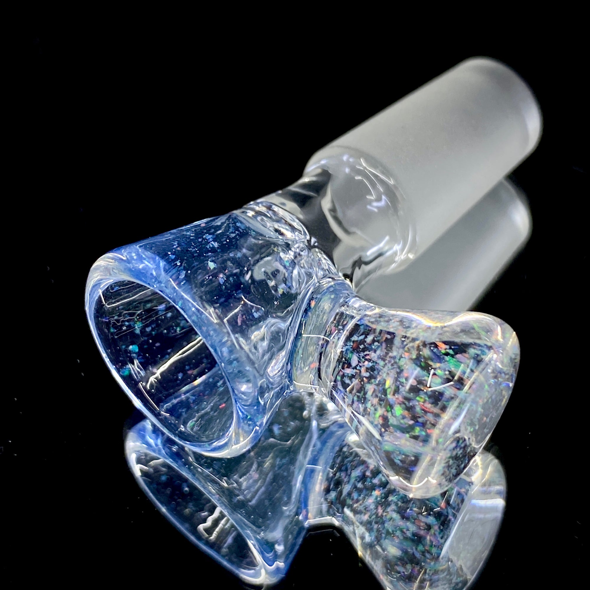 DC Glass Arts Cone Handle 14mm 4-Hole Crushed Opal Slide