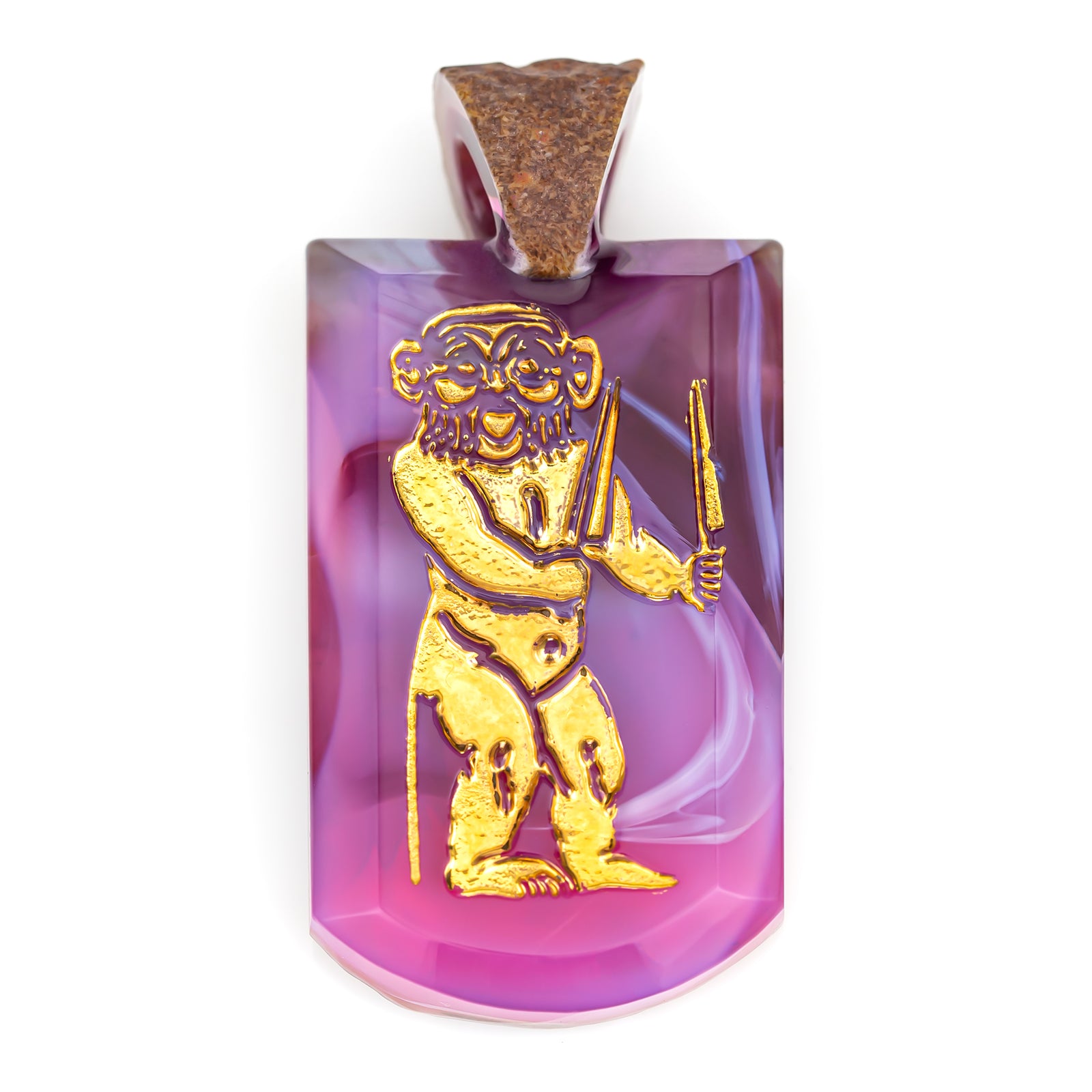 Green-T Stone Backed Tab Pendant (Purple Mix)