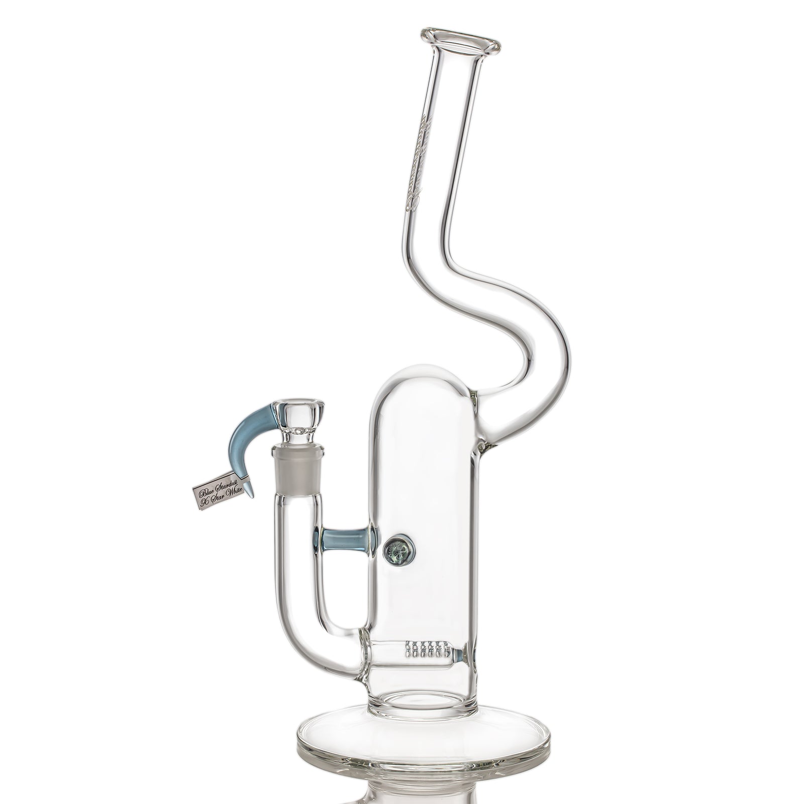 Sovereignty Glass Natty60S - MA - StemLine 16mm 6 Cut UpGrid Natty Neck (Blue Stardust x Star White)