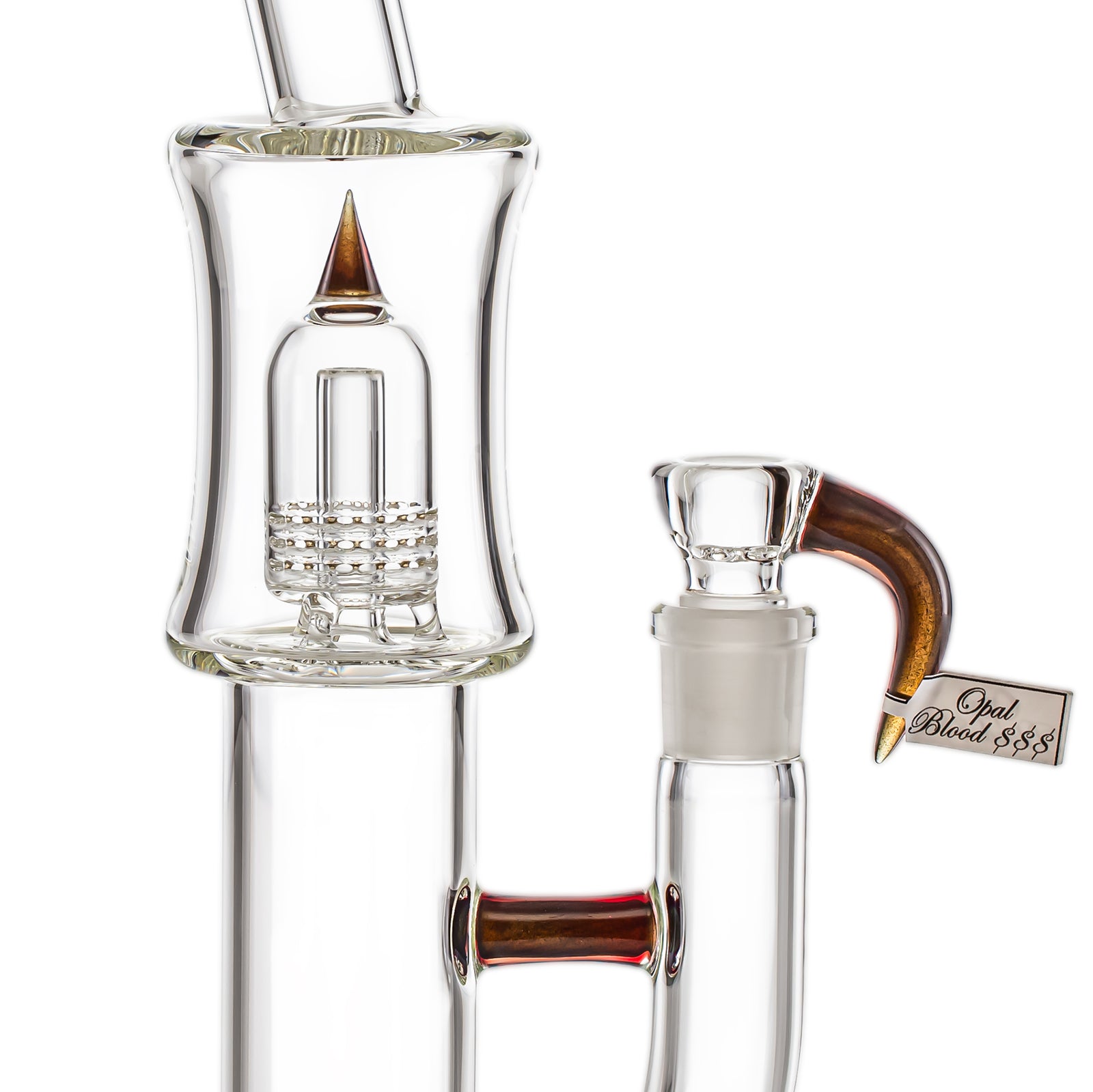 Sovereignty Glass MGD - MA - GLine 9.5mm 3 Cut UpGrid to Mini Grid Dome - Shelf Bend (Opal Blood $)