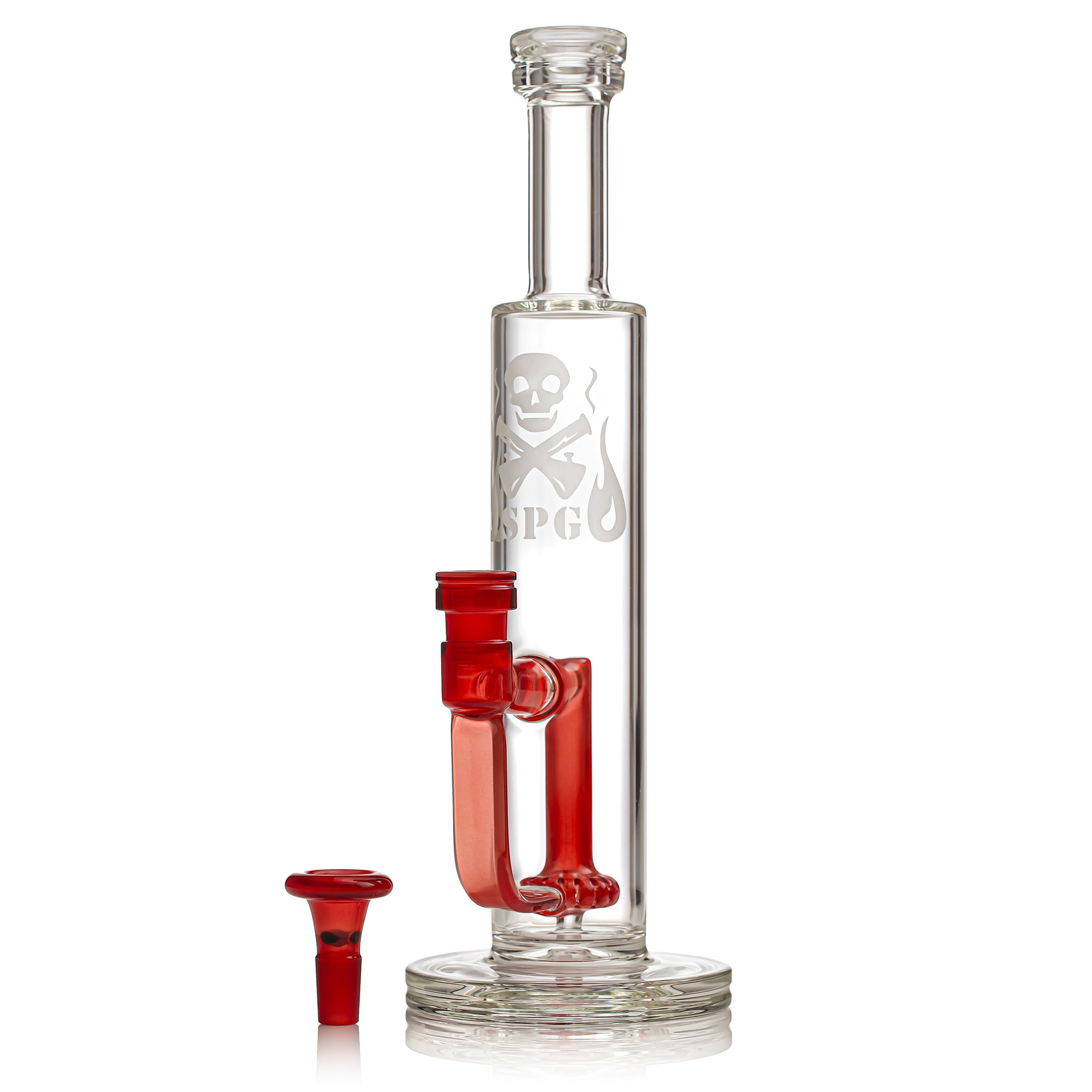 SPG Straight Tube Fixed Circ with Colored Accents (Red)