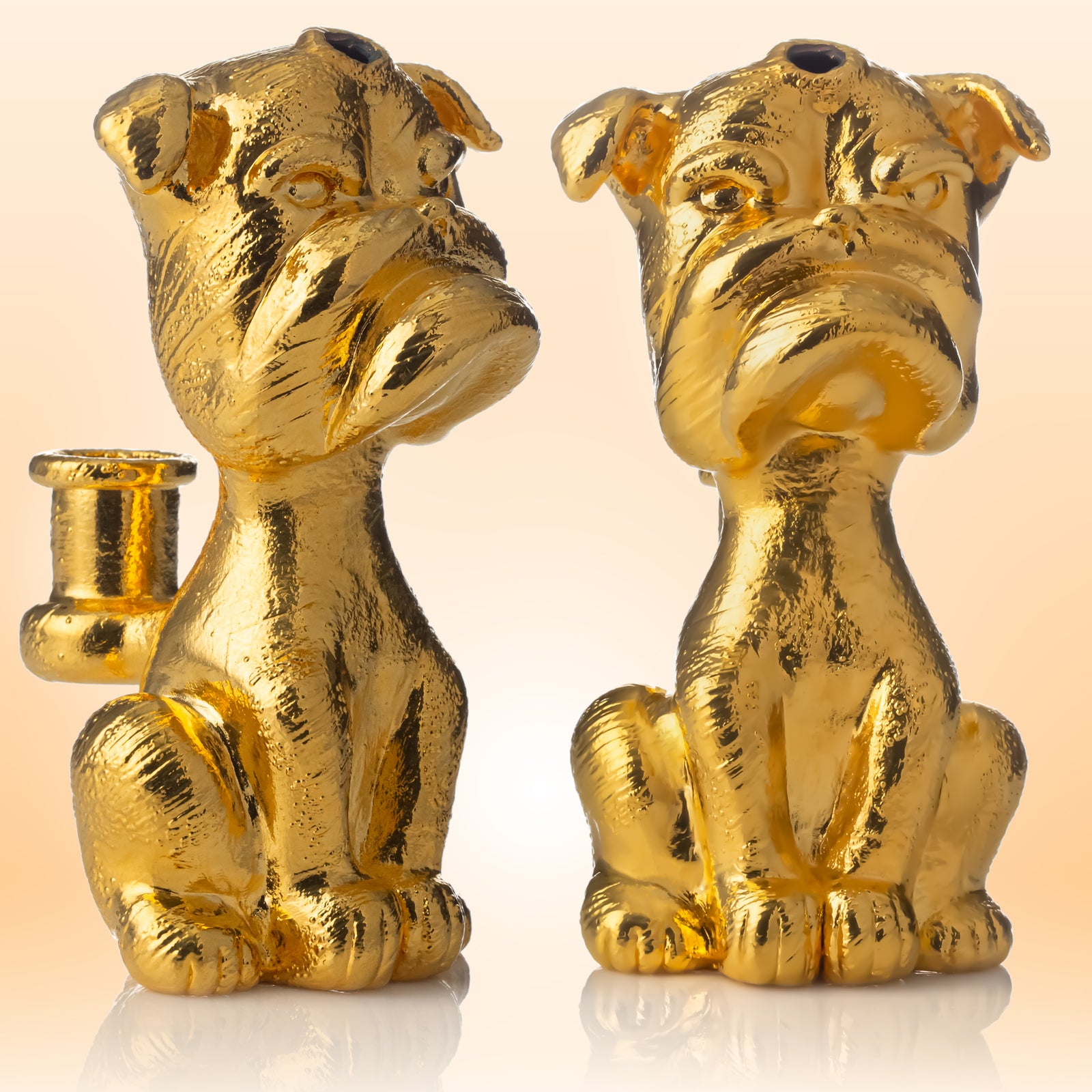 Swanny x Cherry Glass 24K Gold-Plated Frog Pose Frenchie Rig