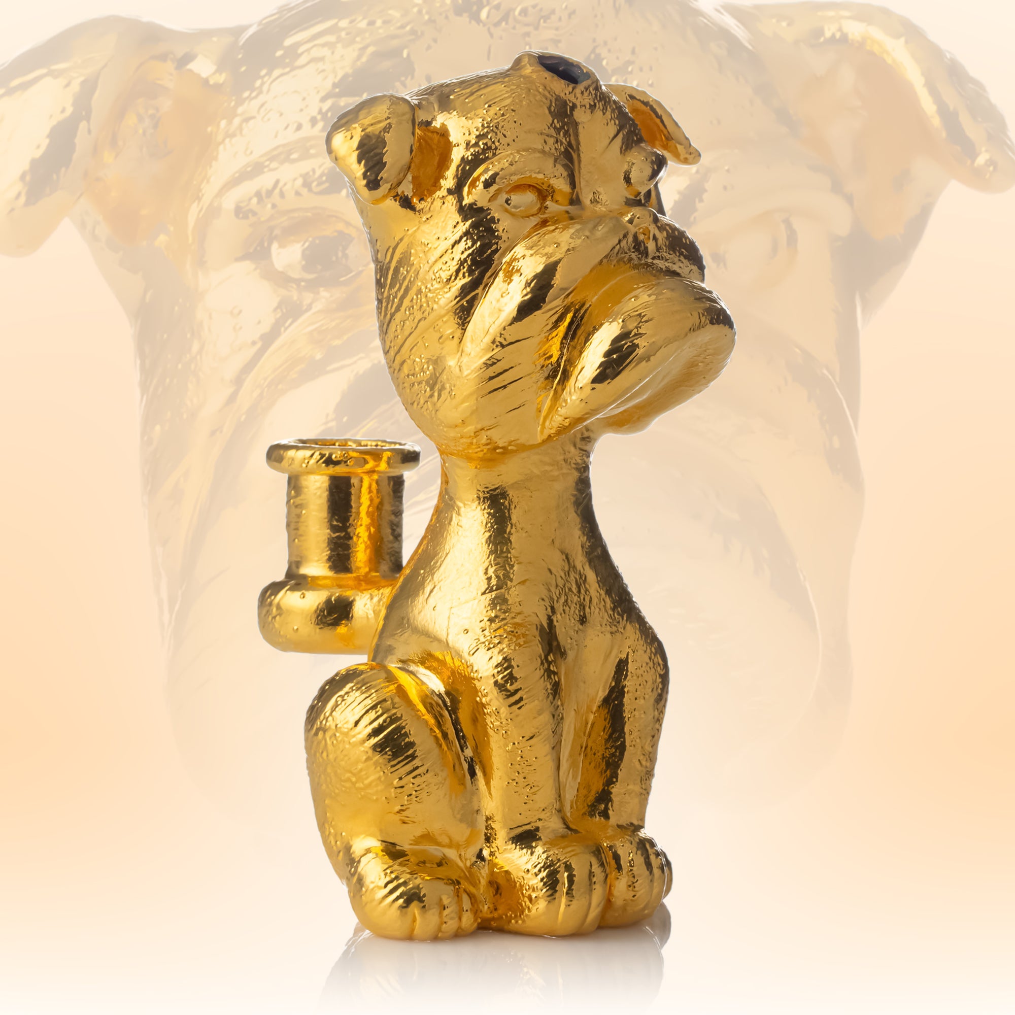 24K Gold-plated  Frog Pose Frenchie Rig