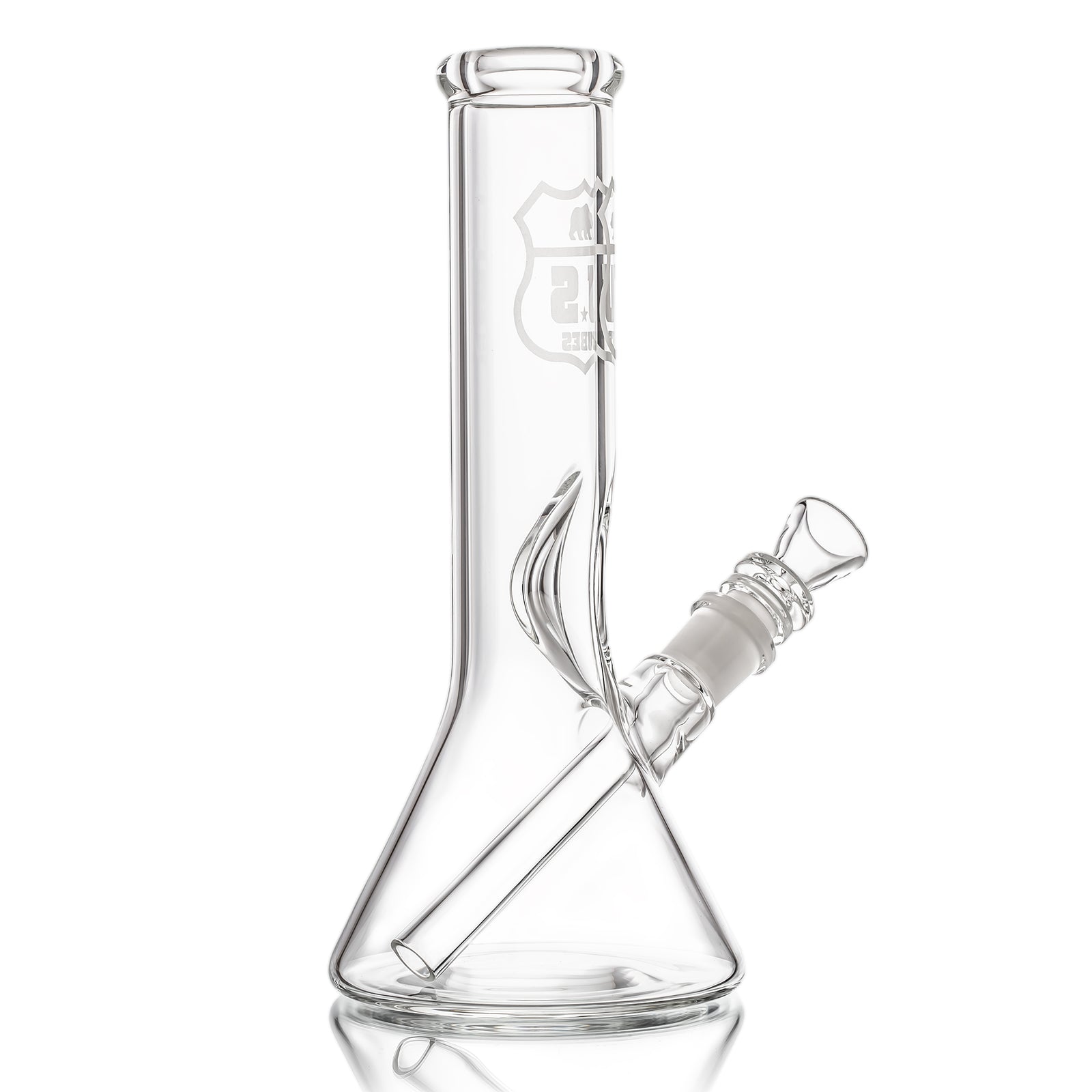 US Tubes 10 Inch Simple Beaker 45 x 5mm with Sandblasted Decal