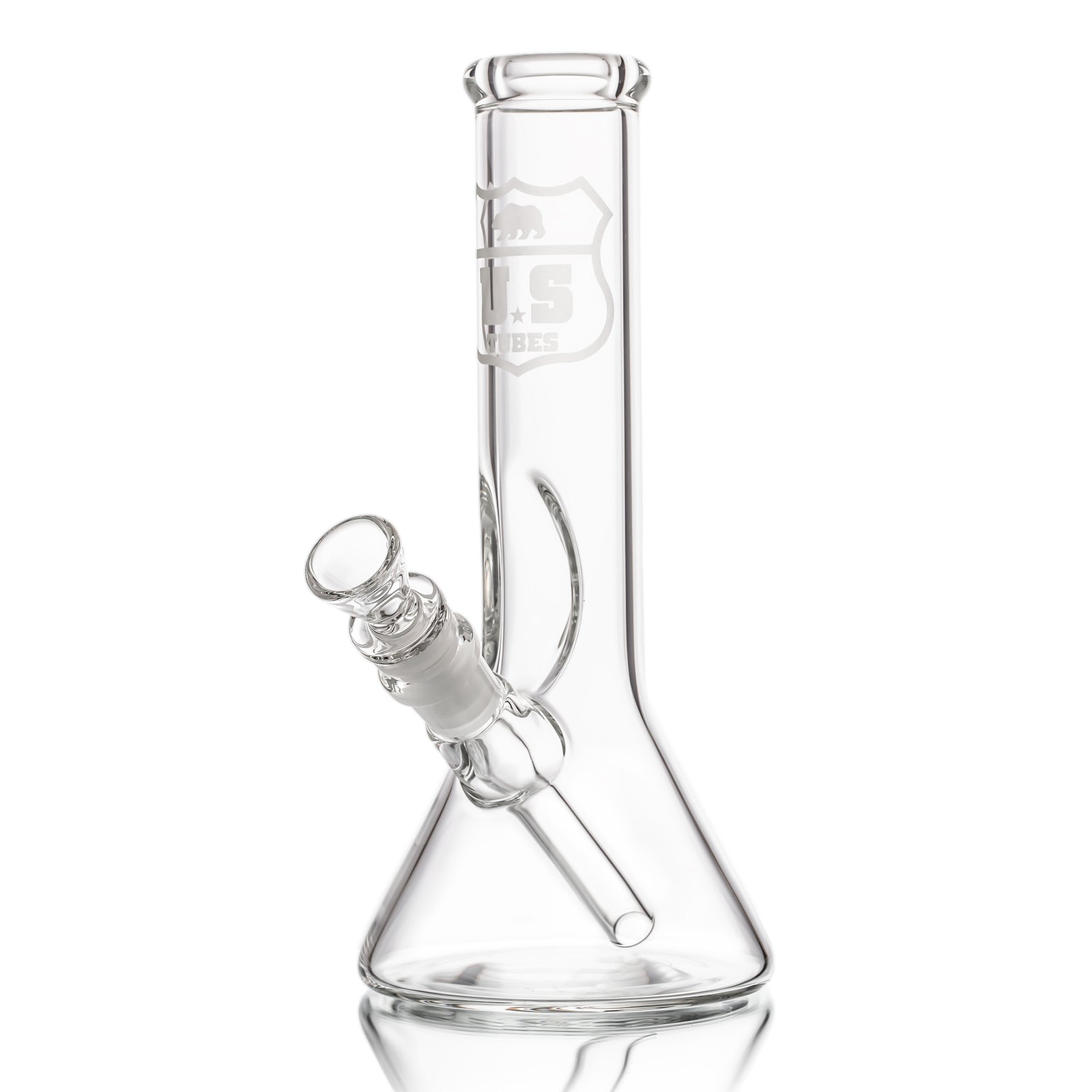 US Tubes 10 Inch Simple Beaker 45 x 5mm with Sandblasted Decal