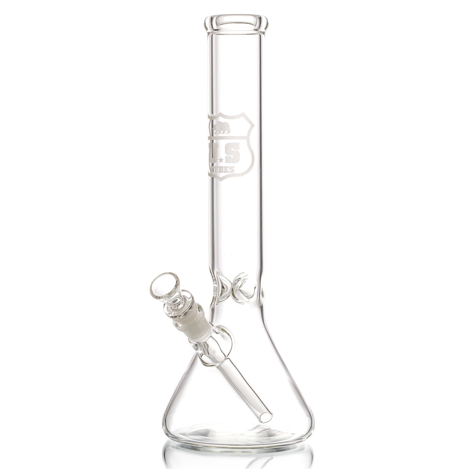 US Tubes 14 Inch Simple Beaker 50 x 5mm with Sandblasted Decal