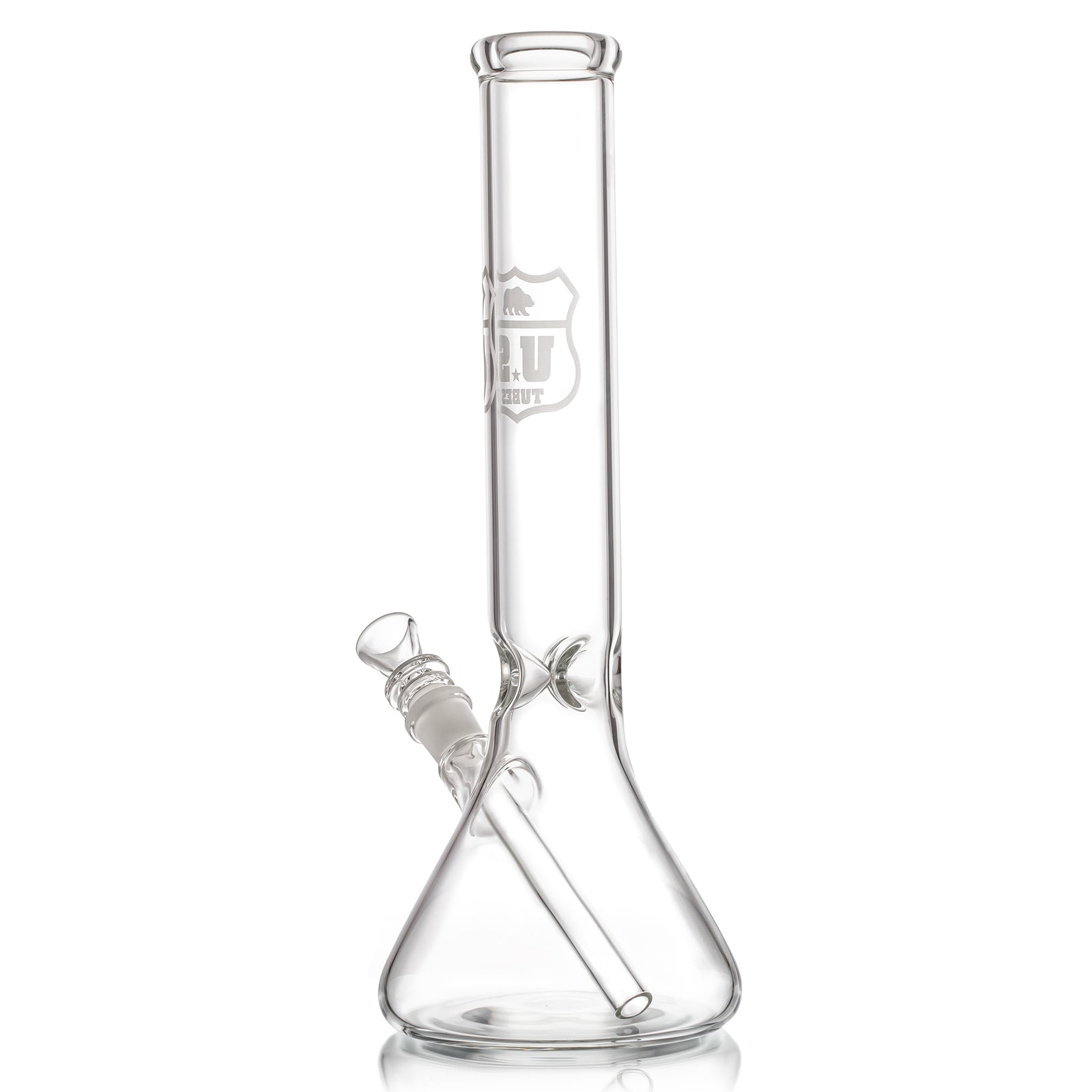 US Tubes 14 Inch Simple Beaker 50 x 5mm with Sandblasted Decal