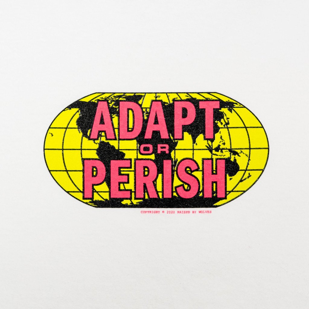 Adapt or Perish Short Sleeve Shirt (White)