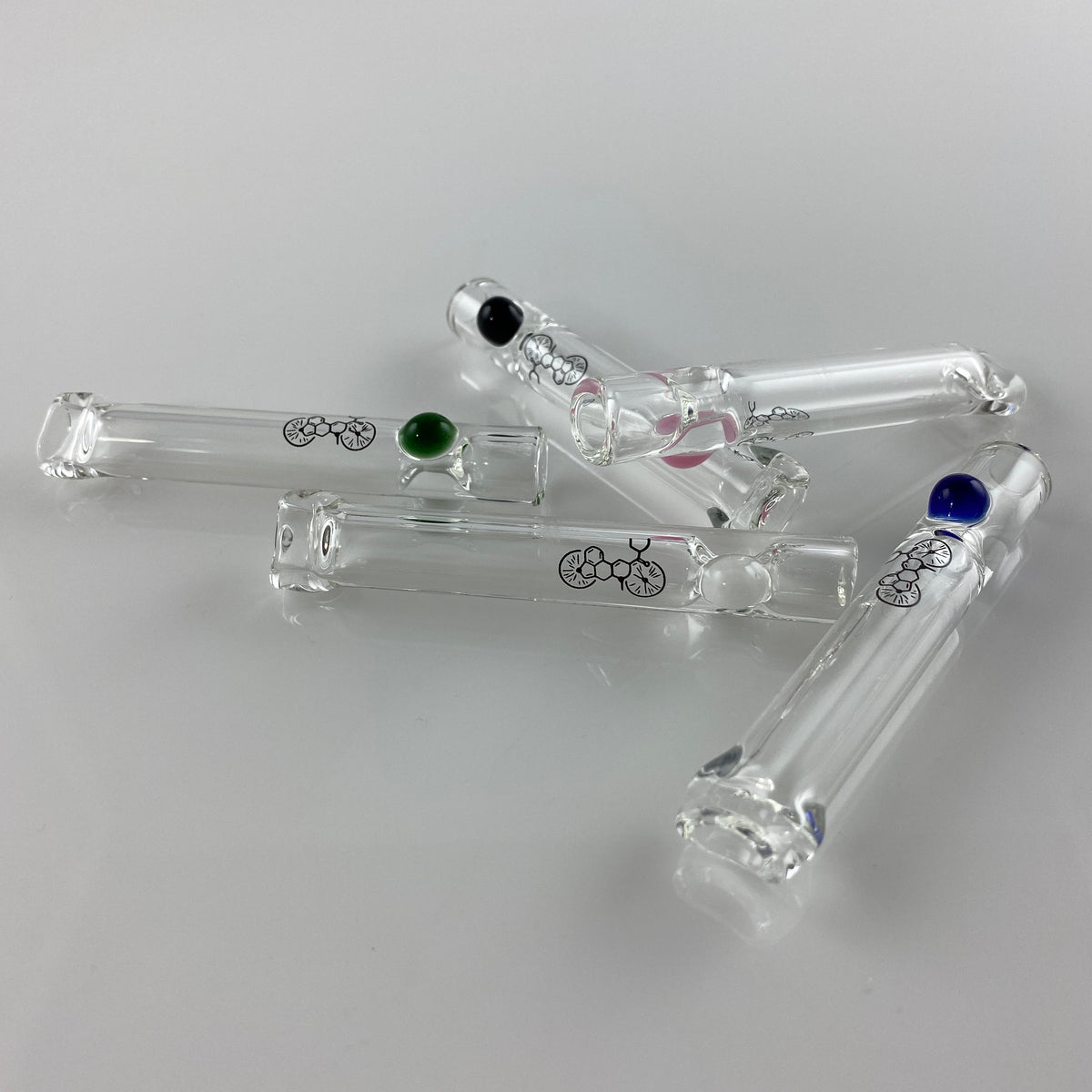 Clear Chillum with Color Dots