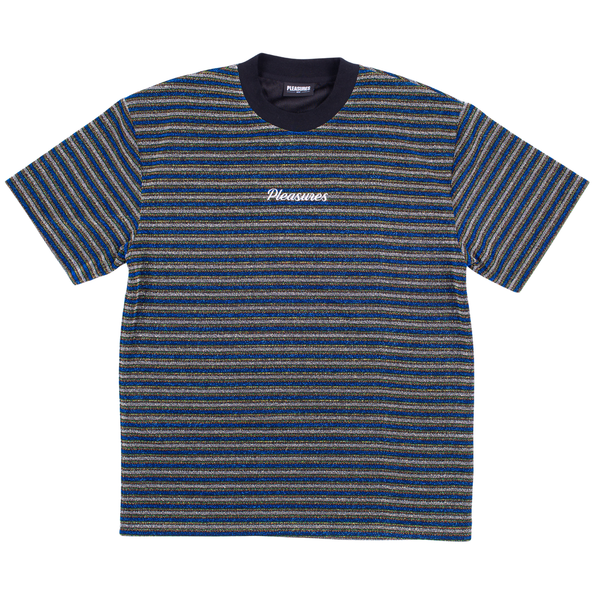 Pleasures Disturbed Glitter Stripe Shirt (Blue)