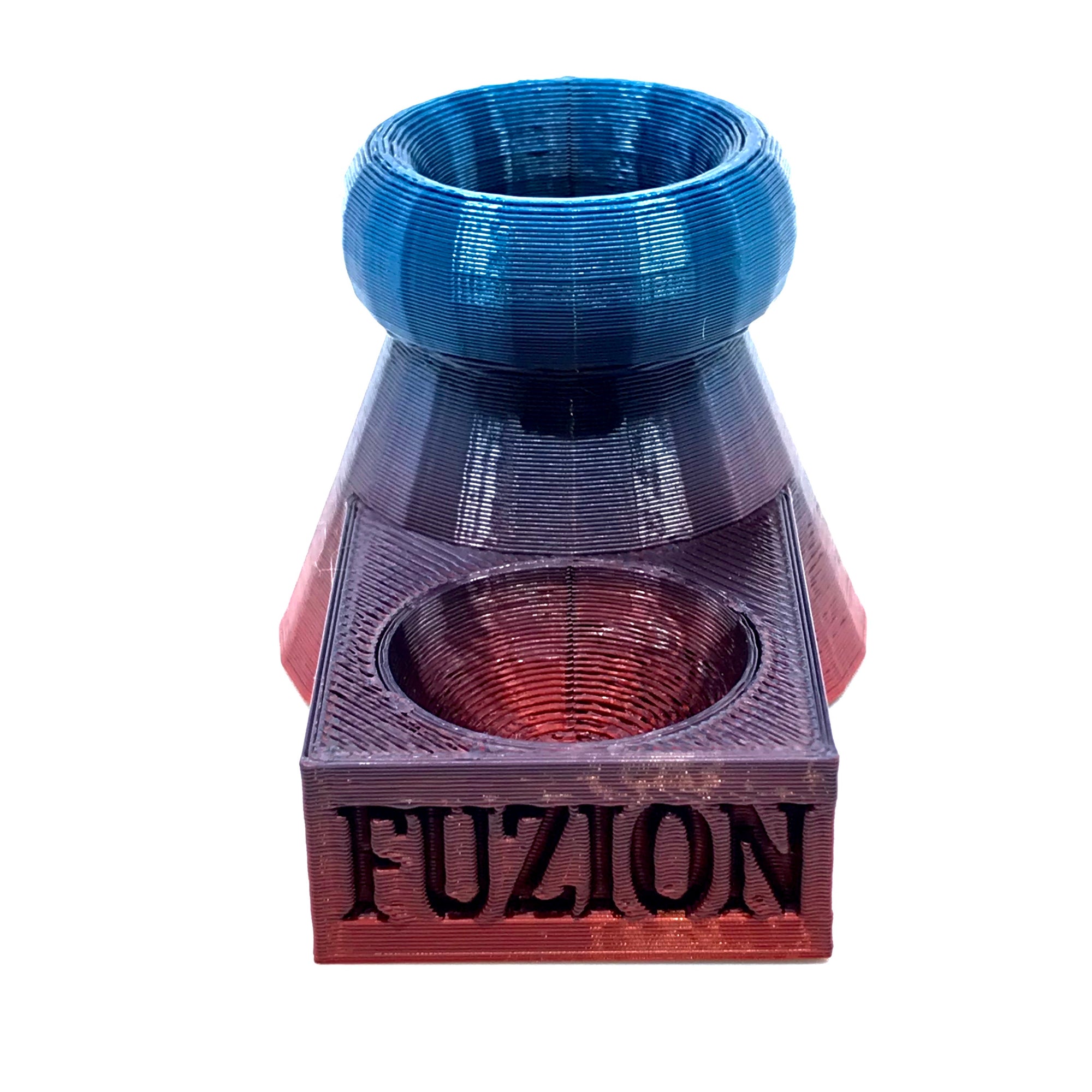 FUZION 3D Printed Bubble Cap and Terp Pearl Stand (Blue Purple Red) show variants 
