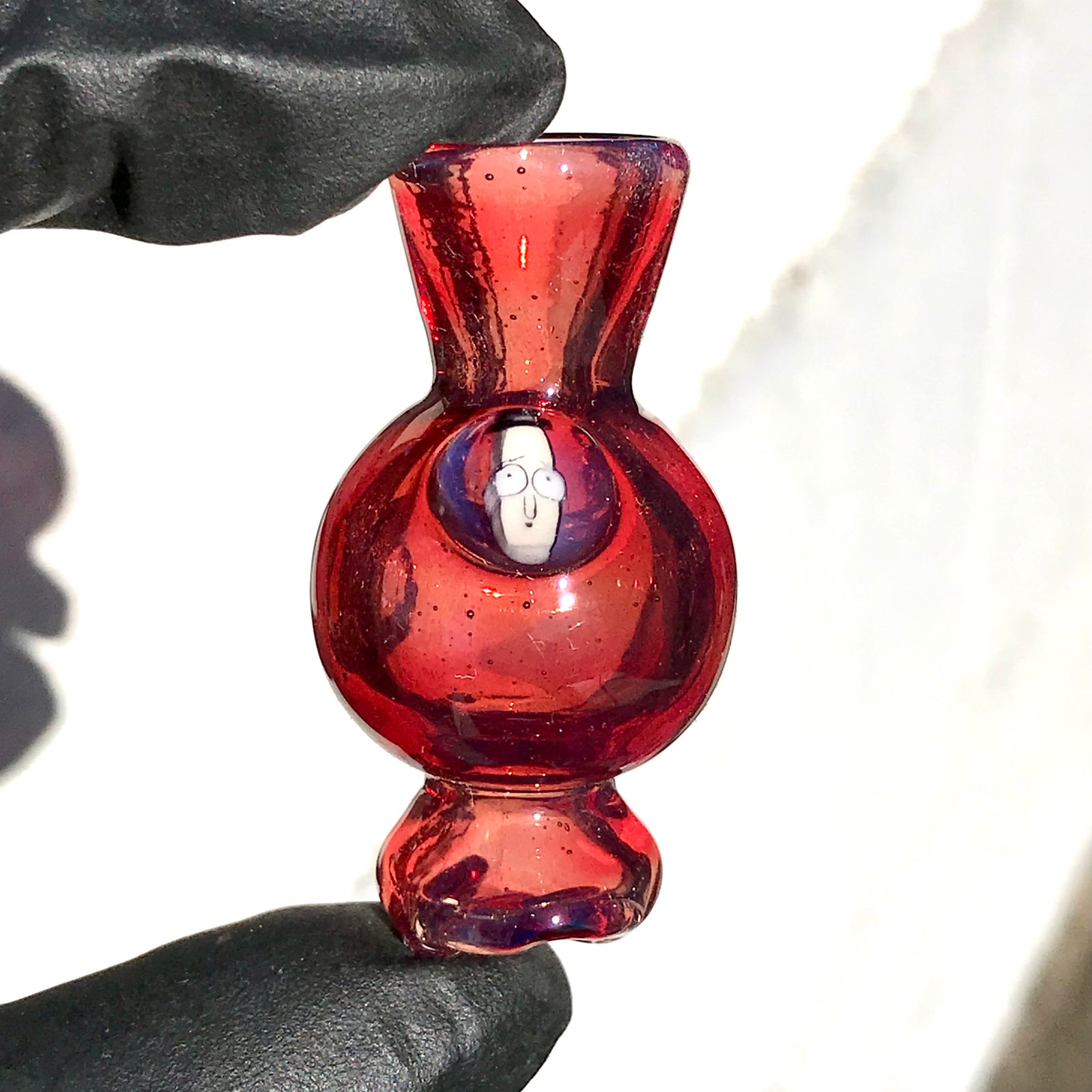 Hoyer Glass Spinner Cap with Milli Image and Matching Milli Terp Pearl (Pomegranate) show variant