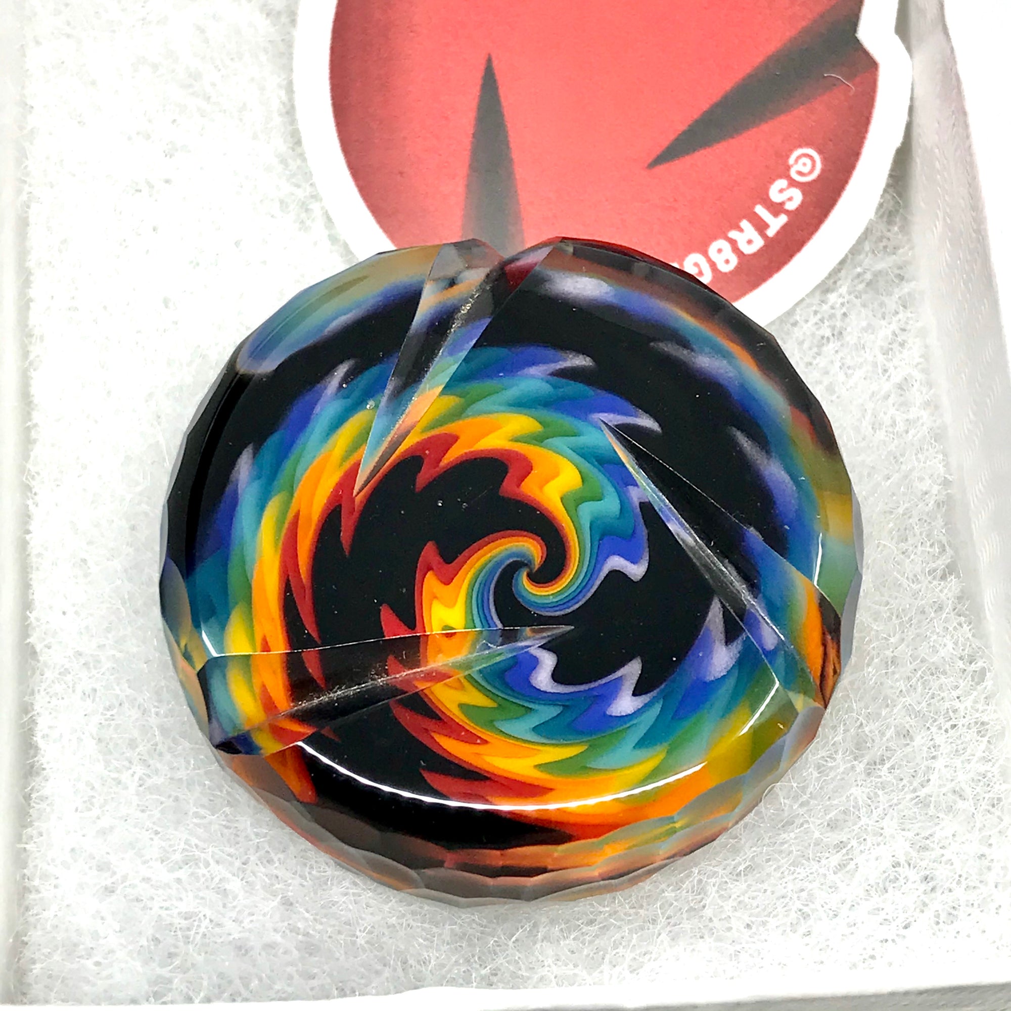 Str8 Glass x 8mm Glass Linework Triple Intake Spinner Cap (Rainbow)