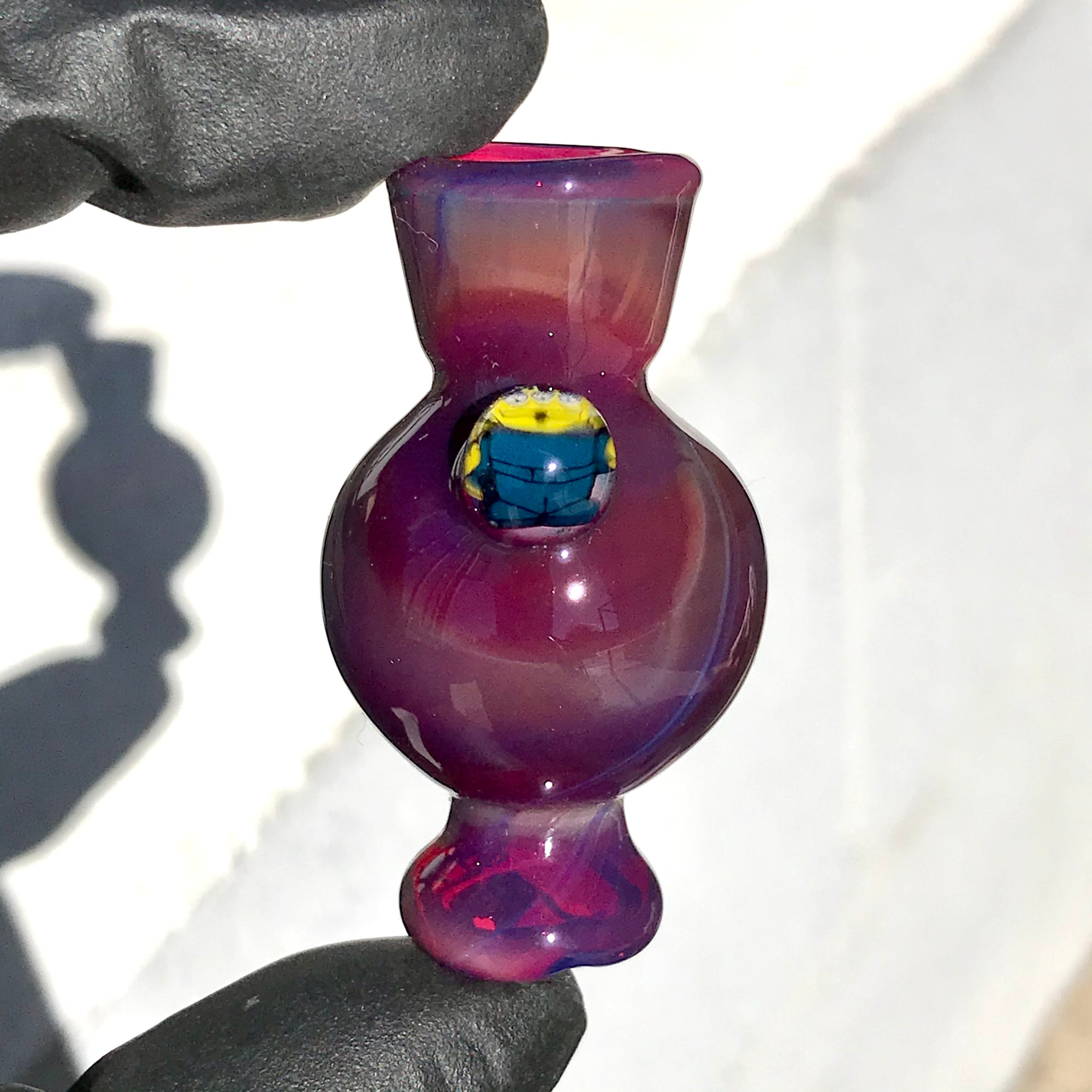 Hoyer Glass Spinner Cap with Milli Image and Matching Milli Terp Pearl (Double Mai Tai) show variant 