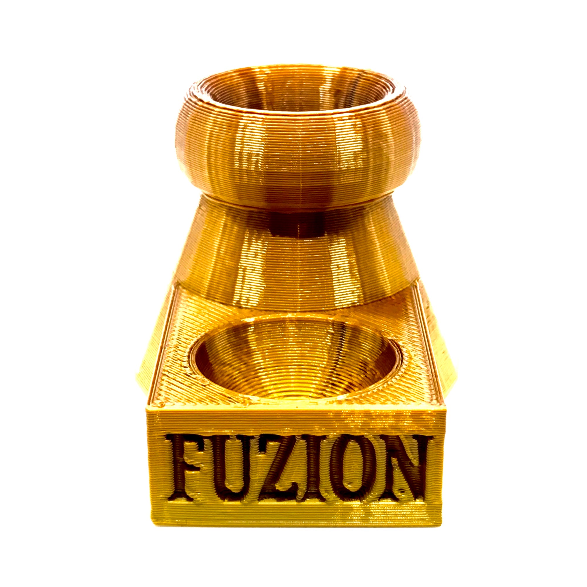 FUZION 3D Printed Bubble Cap and Terp Pearl Stand (Burnt Gold) show variants 