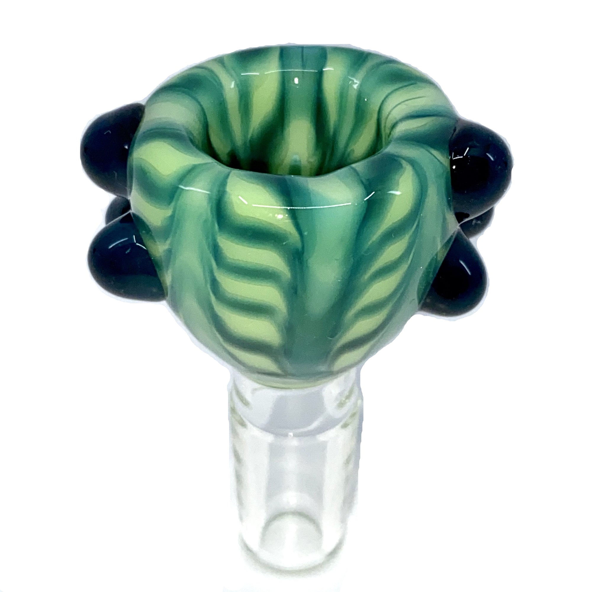 Colored Wrap and Rake Push Bowl Slide 14mm (Green/Blue) show variants