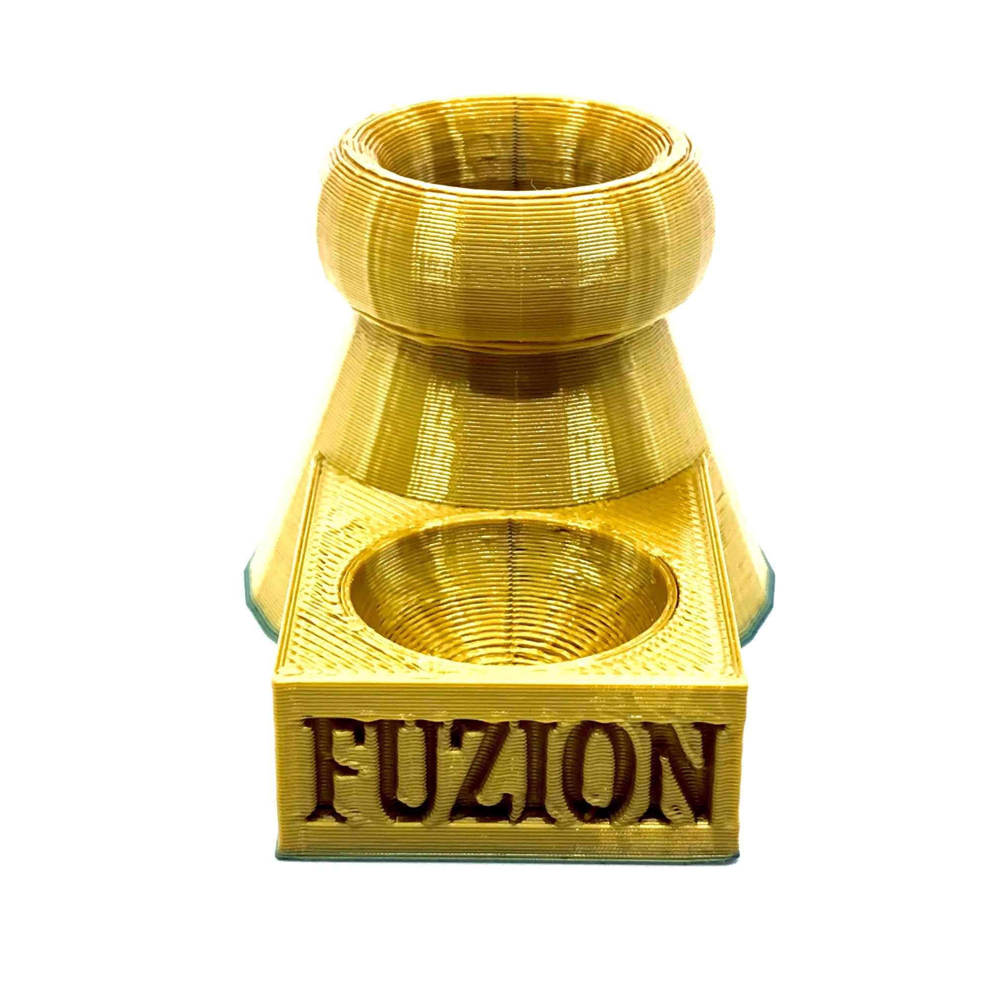 FUZION 3D Printed Bubble Cap and Terp Pearl Stand (Gold Green Bottom) show variants 