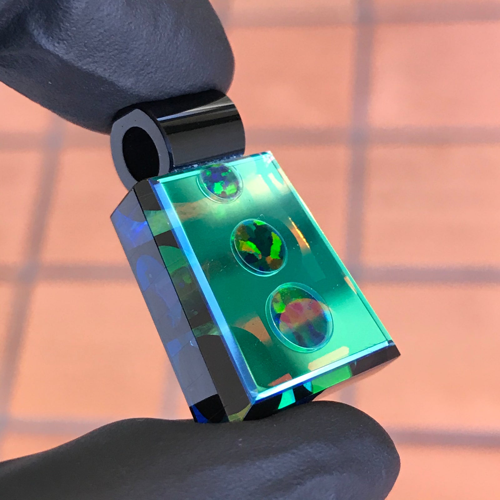 Boro Barto Inlaid Opal Cold-worked Pendant