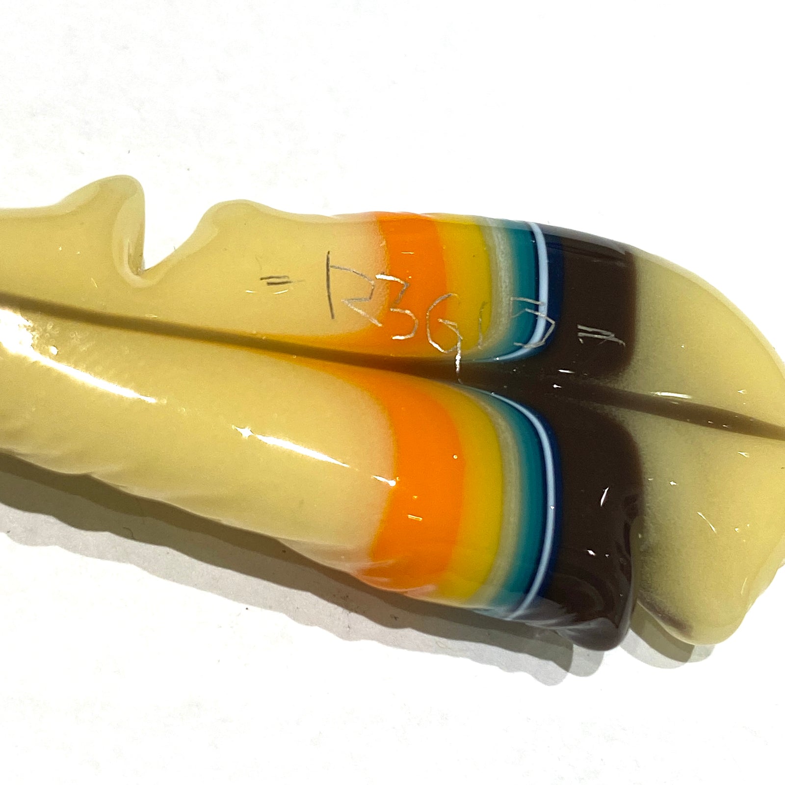 R3G15 Glass Small Pendleton Feather Pendant #5