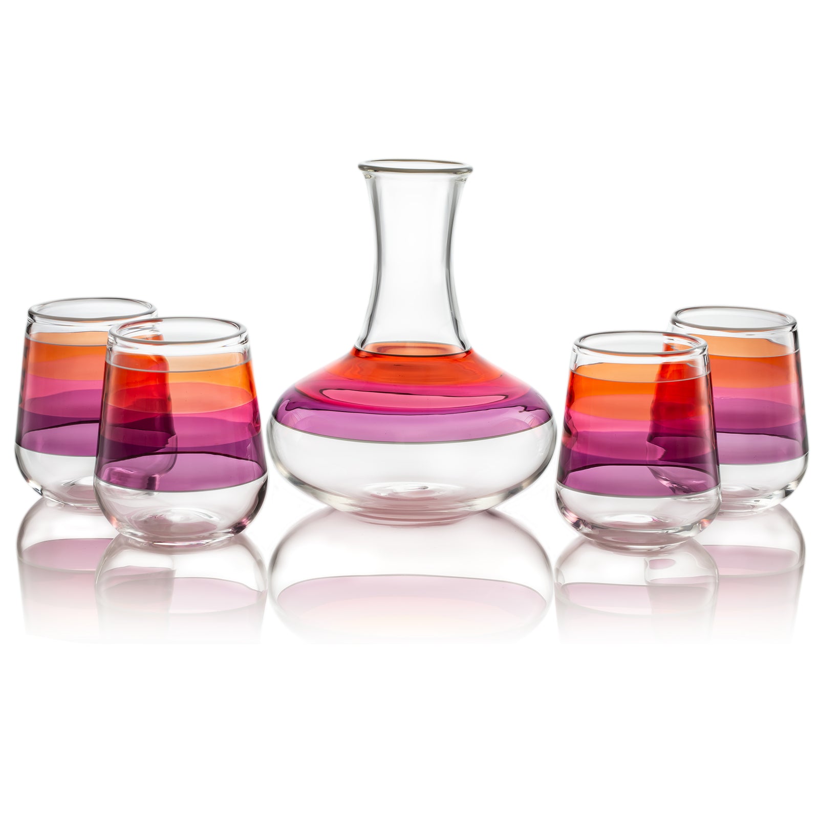 27 UNLTD Glass Stemless Wine Glass Decanter Set