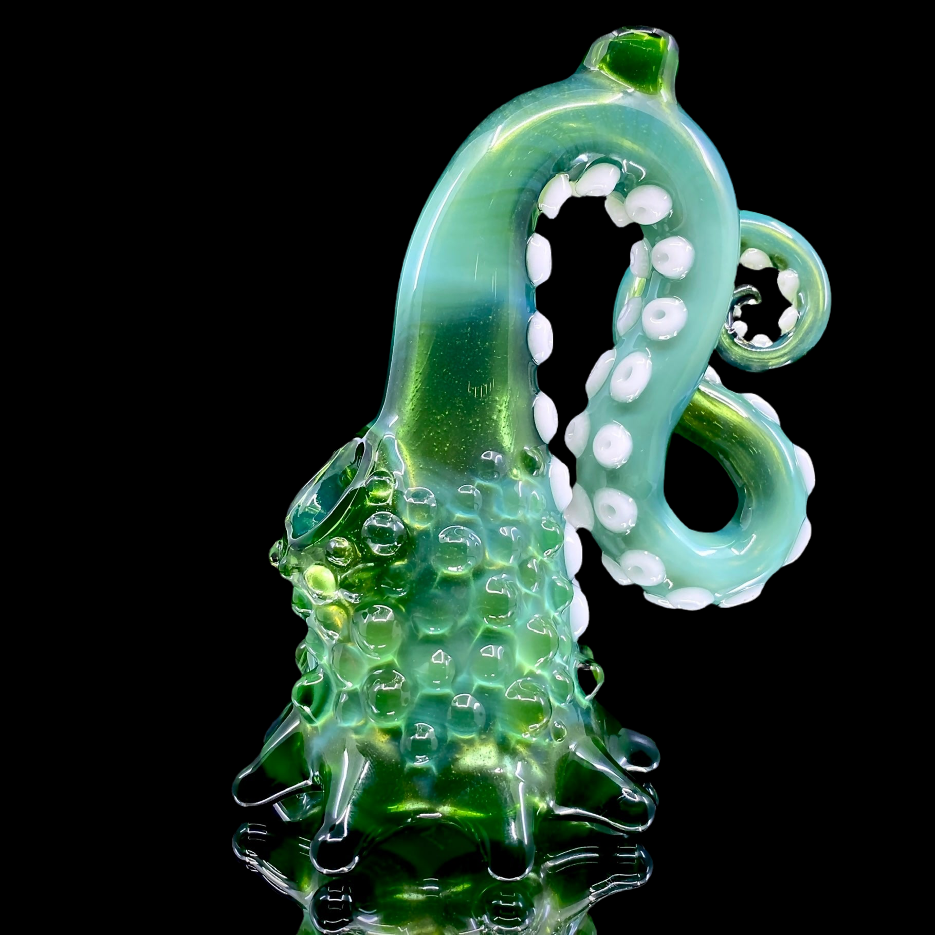 Lindemann Glass Tentacle Mini Tube with Marble (OG Moss and Plantphibian)