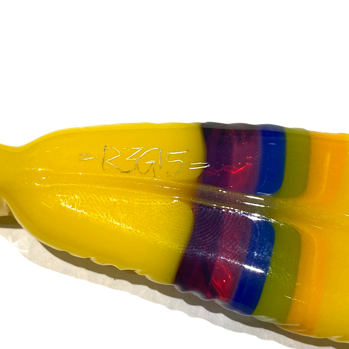 R3G15 Glass Medium Pendleton Feather Pendant #7