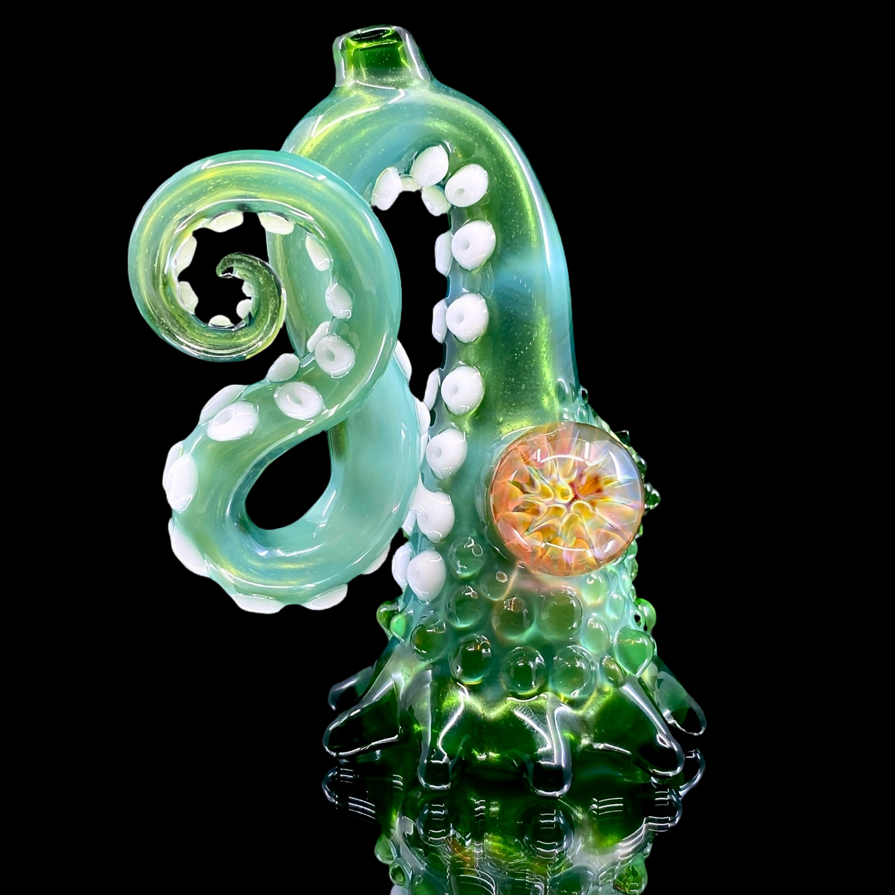 Lindemann Glass Tentacle Mini Tube with Marble (OG Moss and Plantphibian)