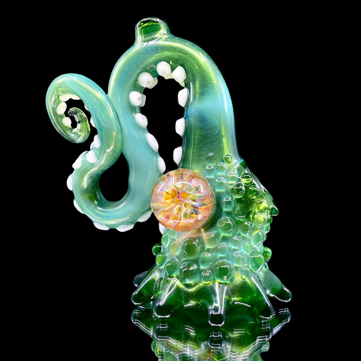 Lindemann Glass Tentacle Mini Tube with Marble (OG Moss and Plantphibian)