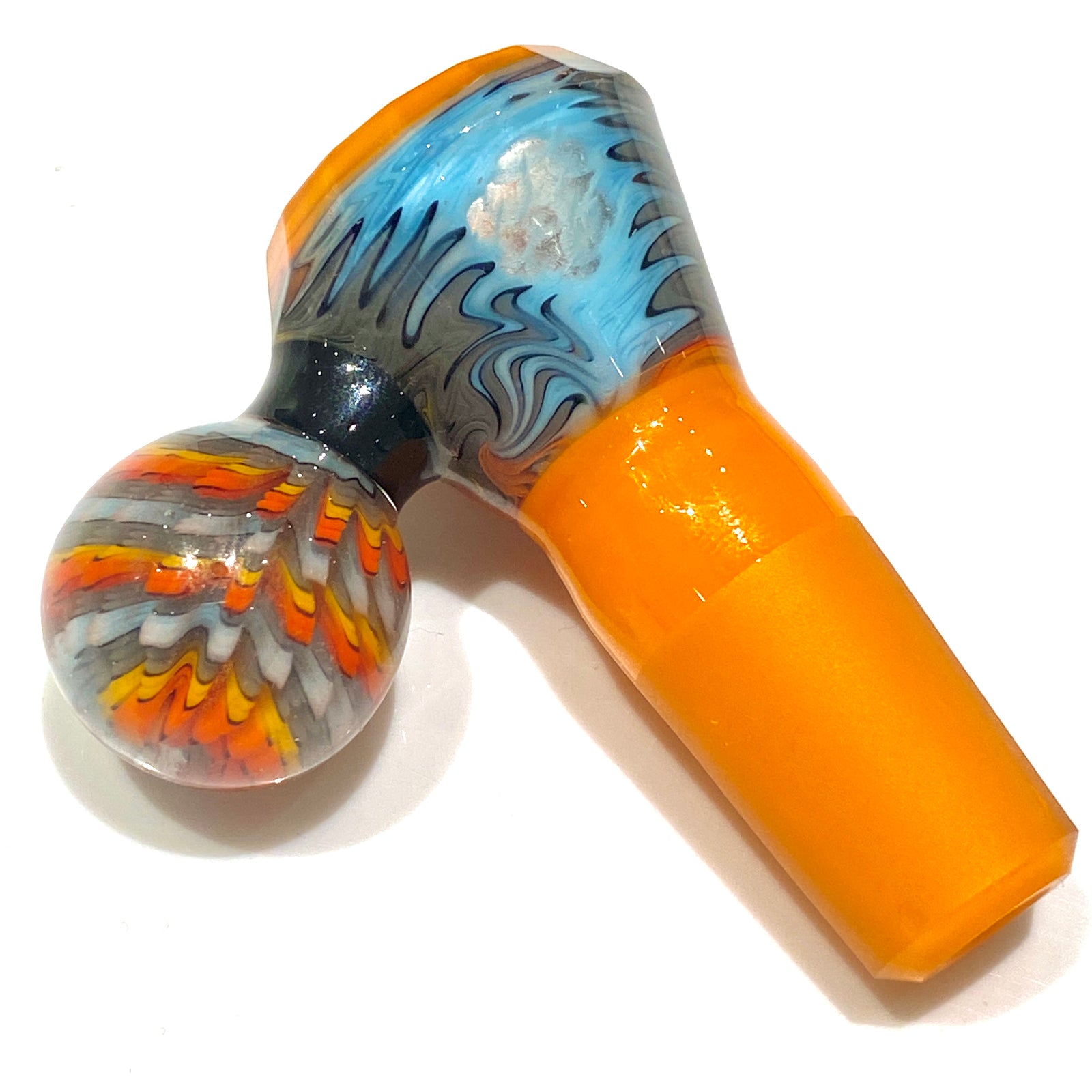 Chase Adams Orange Colored Joint with Fire and Ice Patterns 4 Hole Slide with Marble Handle (18mm)