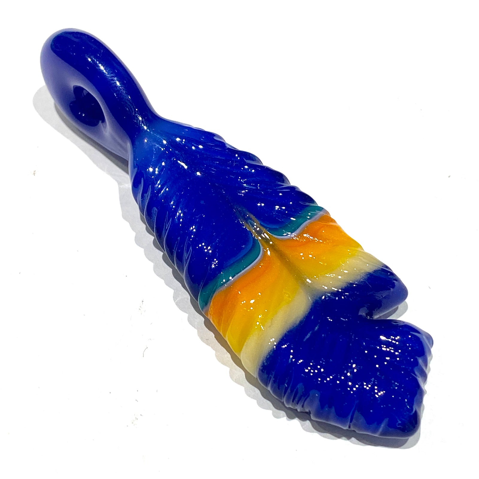 R3G15 Glass Small Pendleton Feather Pendant #3