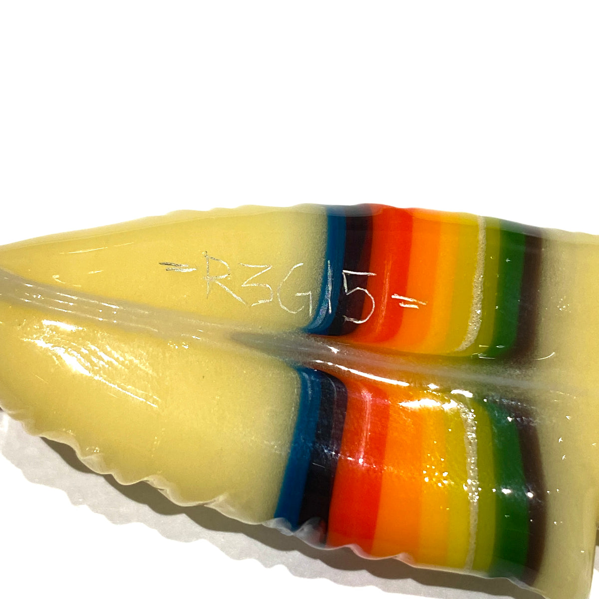 R3G15 Glass Medium Pendleton Feather Pendant #6