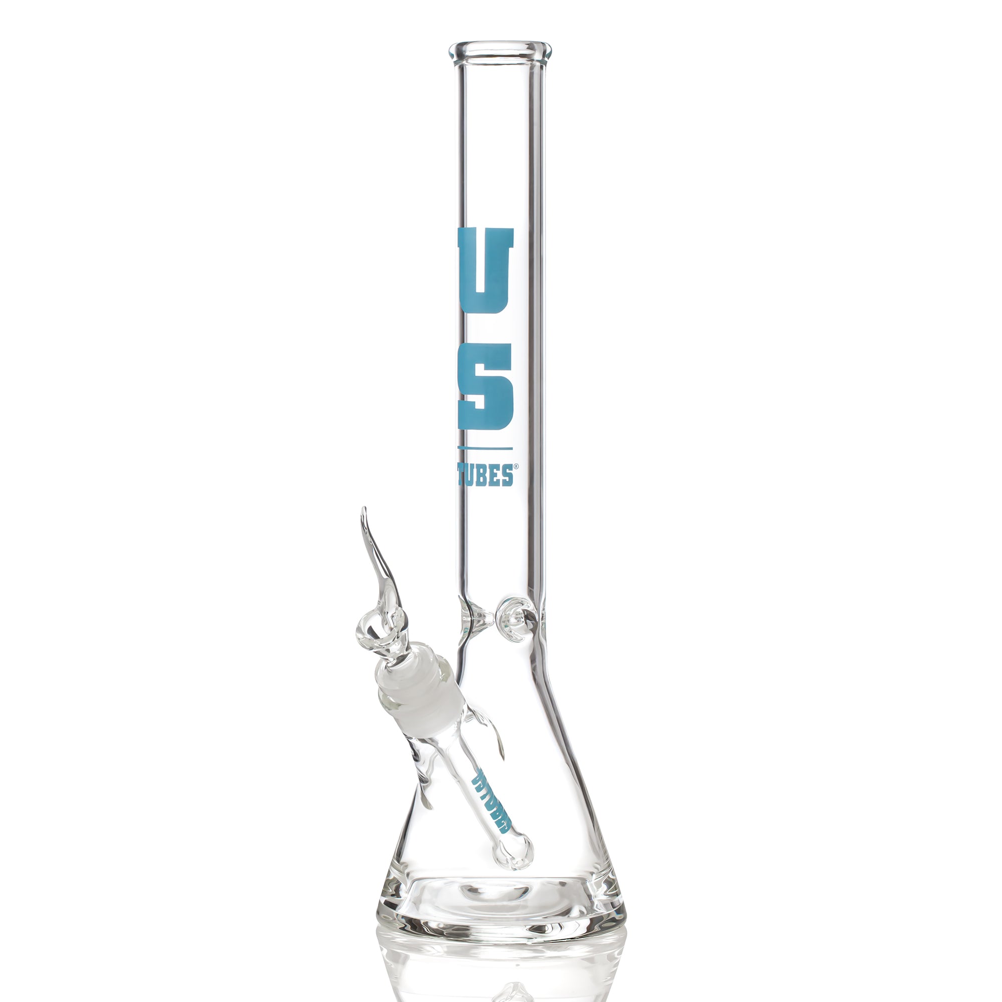 US Tubes 19 Inch Flagship Beaker 50 x 5mm with 29mm Joint and Display Box (Light Blue Block Decal)