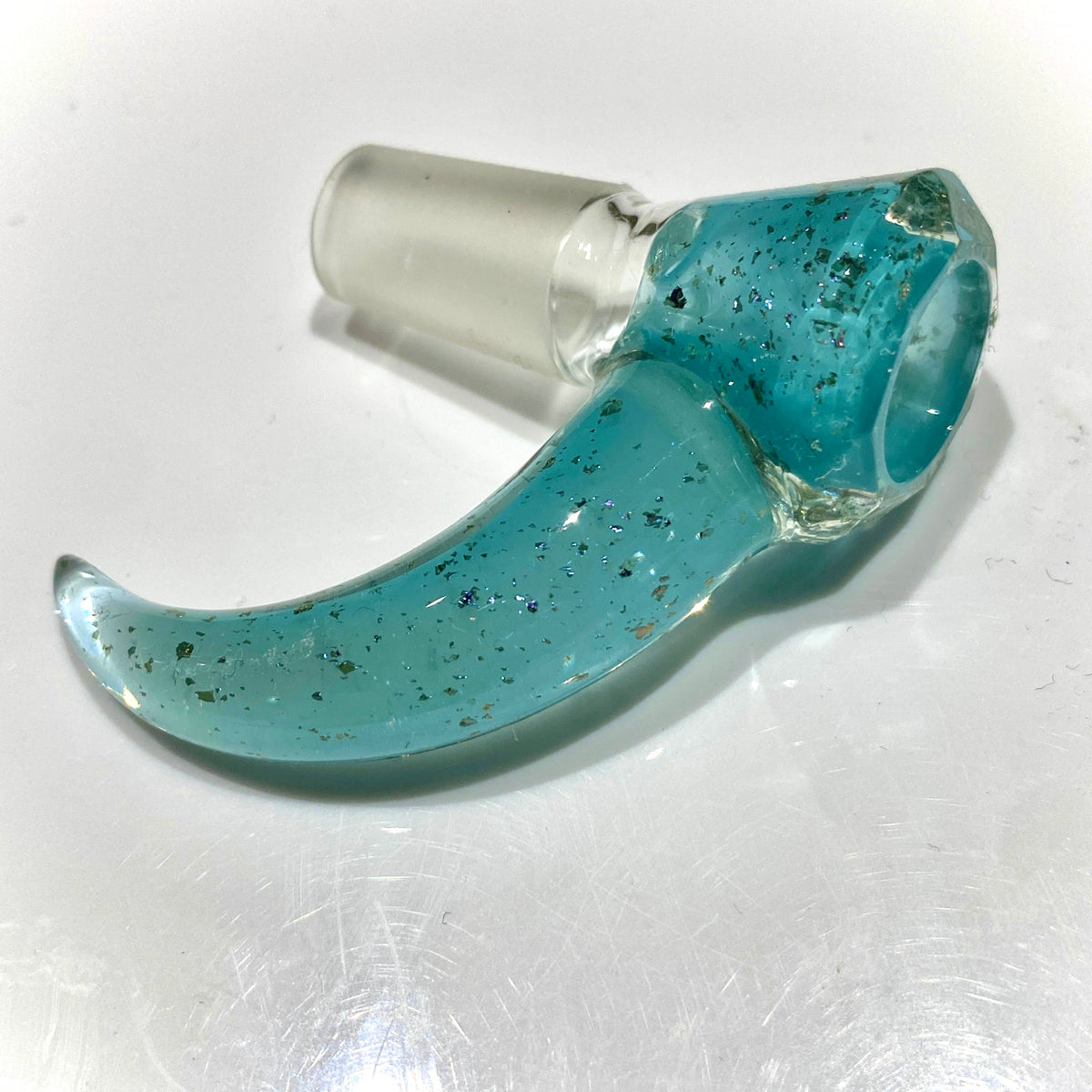 Chase Adams 14mm Faceted 3-Hole Slides with Horn Handle (Agua Azul - Dichro)