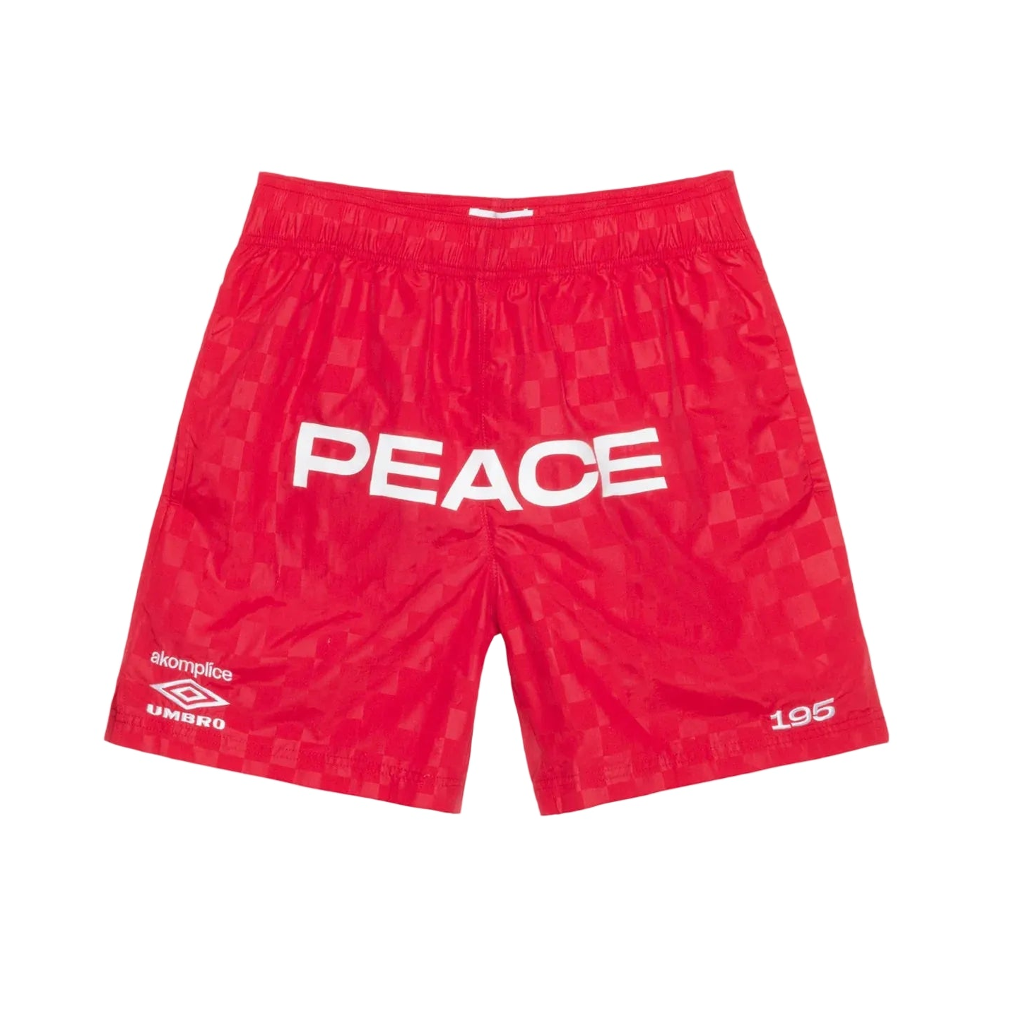 Akomplice x Umbro Peace Checkerboard Shorts (Lychee Red)
