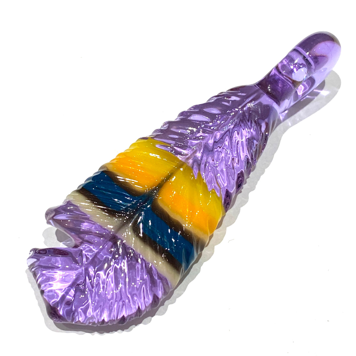 R3G15 Glass Medium Pendleton Feather Pendant #5