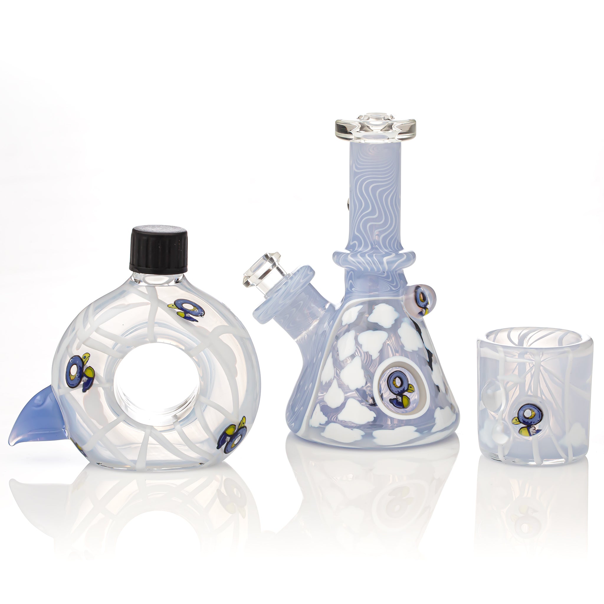 CalM Murrini Tube and Flask Set - Fuzion Glass Gallery