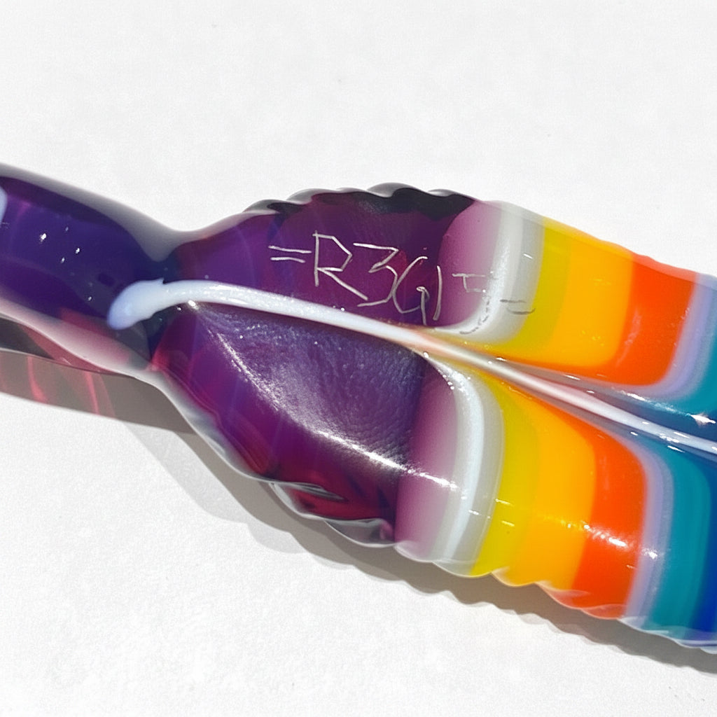 R3G15 Glass Small Pendleton Feather Pendant #2