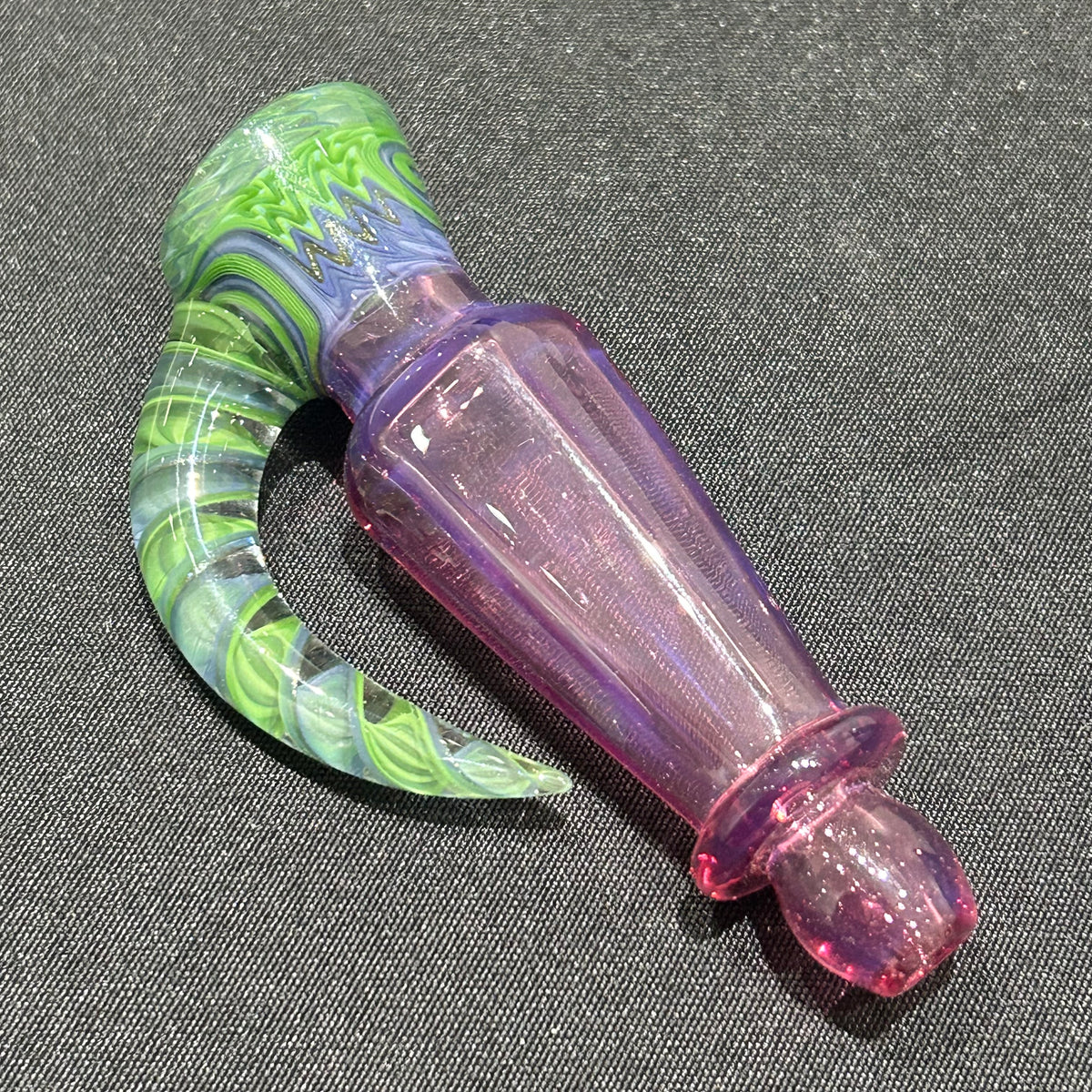 Chase Adams Purple 6 Sided Chillum with Linework Mouthpiece and Horn