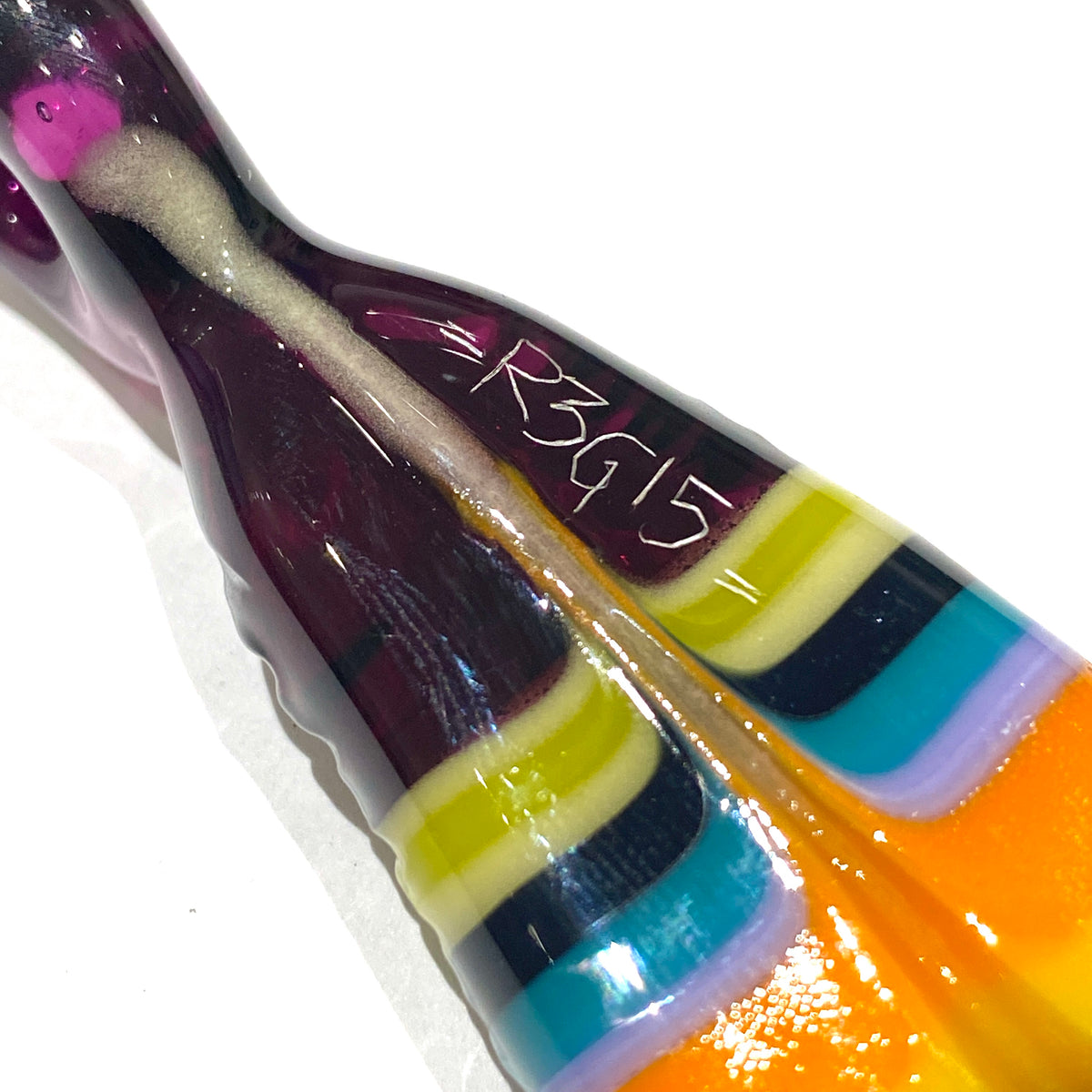 R3G15 Glass Medium Pendleton Feather Pendant #1
