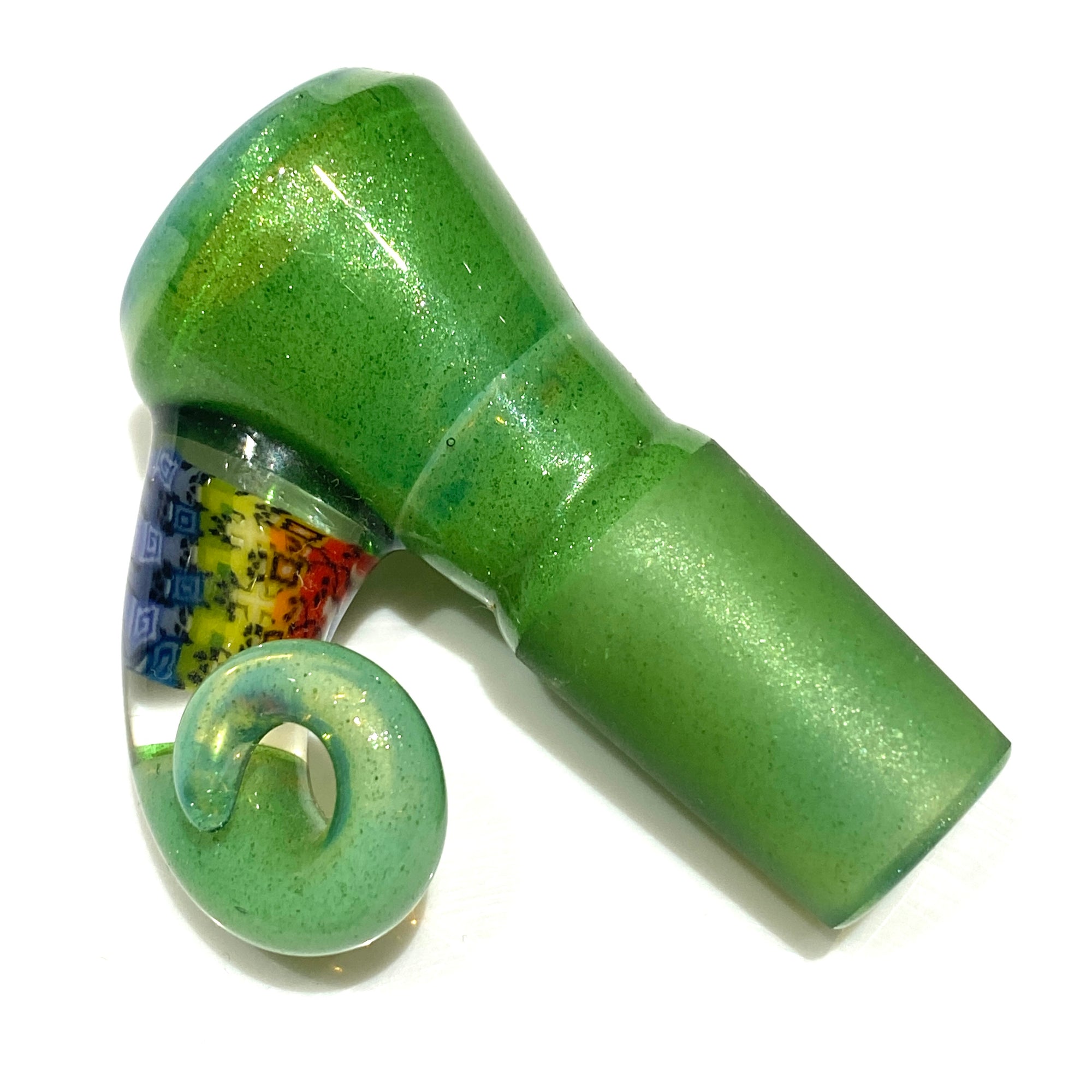 Terroir x Crunklestein Gridded Inline Tube with Fully Worked Slide (Green Stardust Over Ghost)