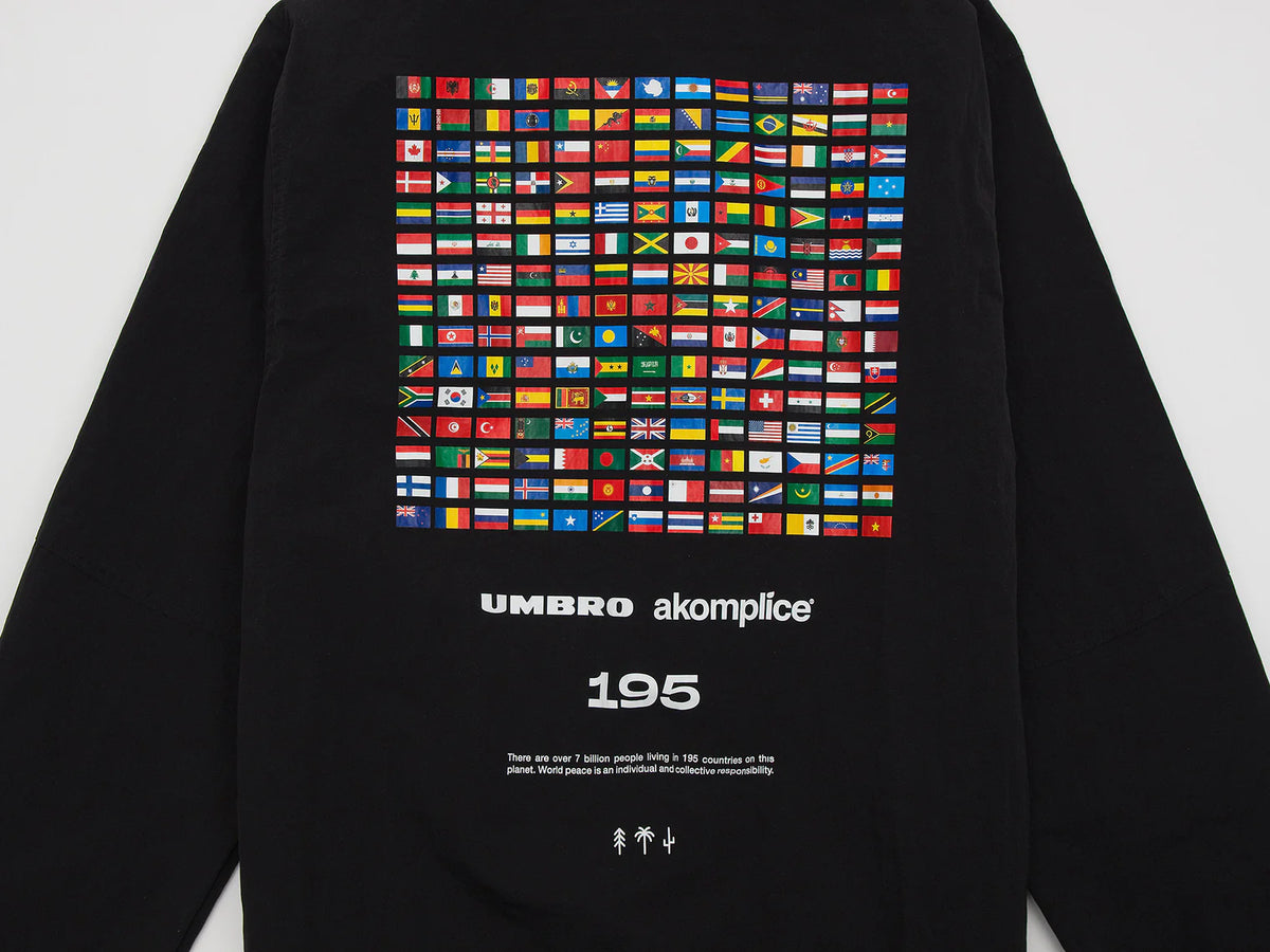 Akomplice x Umbro World Peace Nylon 1/4 Zip (Black)