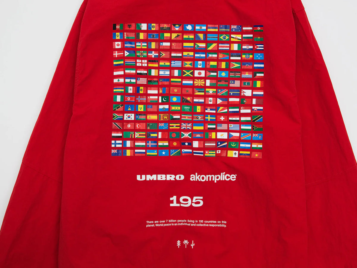 Akomplice x Umbro World Peace Nylon 1/4 Zip (Lychee Red)