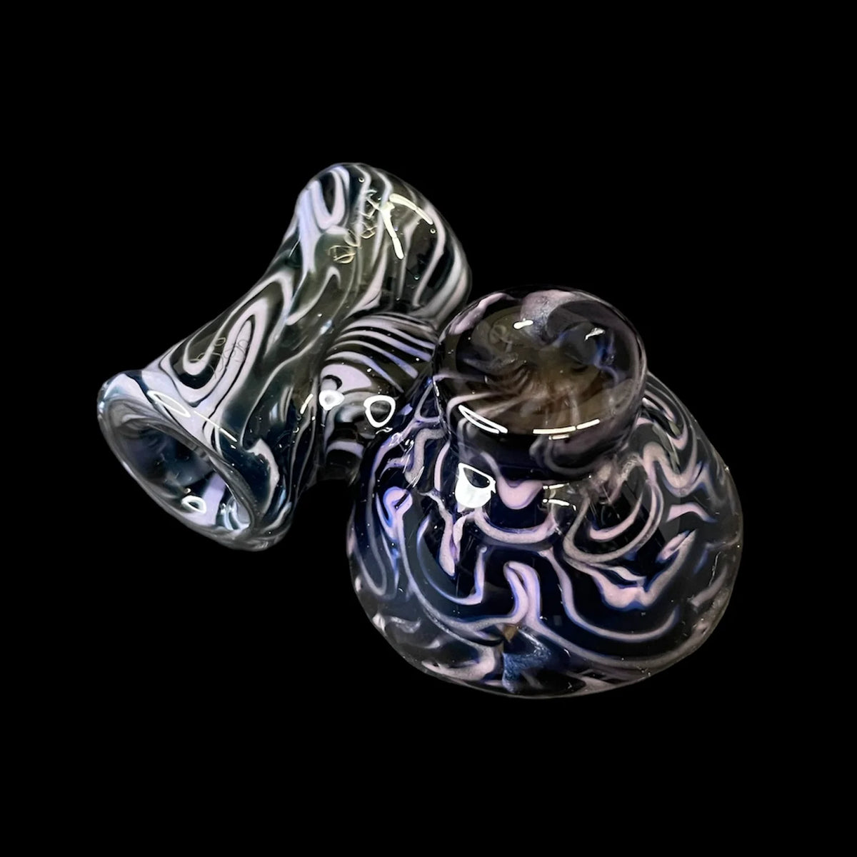 Purple & Black Nami Ramen Pendant by Dojo Glass