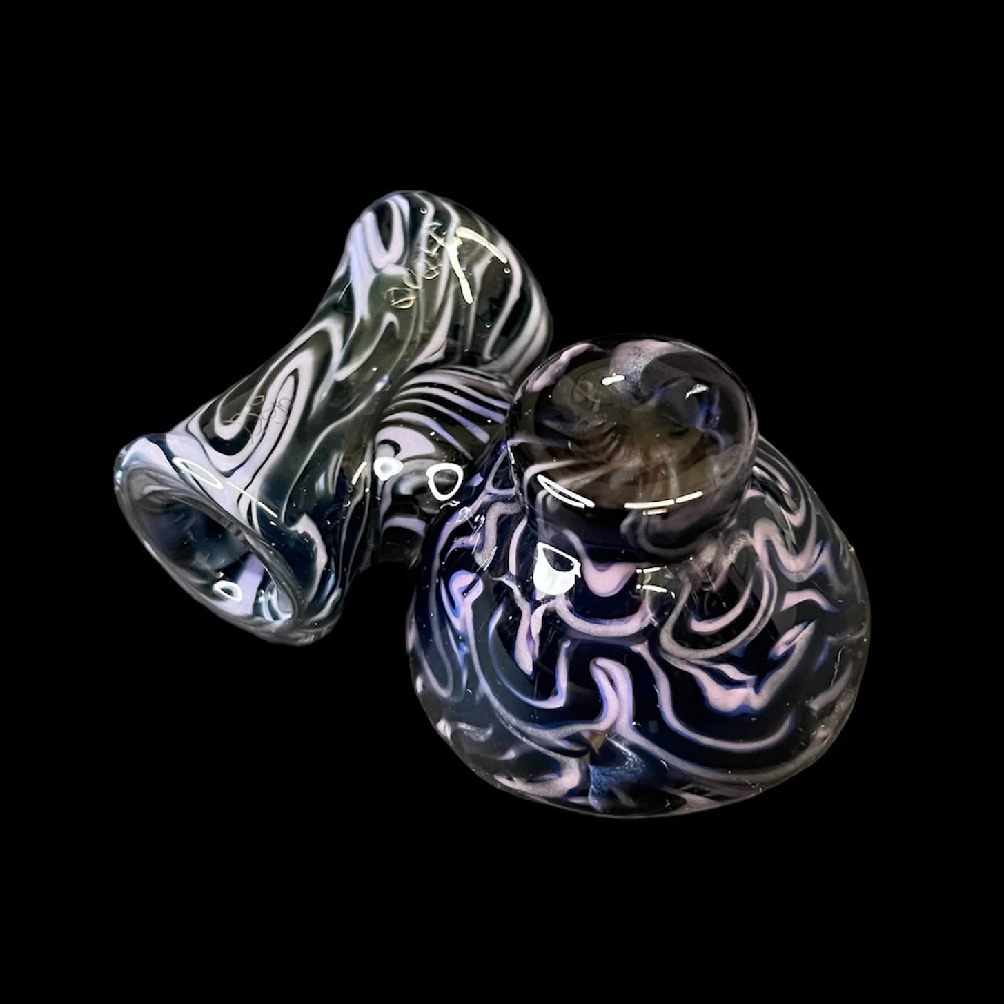 Purple & Black Nami Ramen Pendant by Dojo Glass
