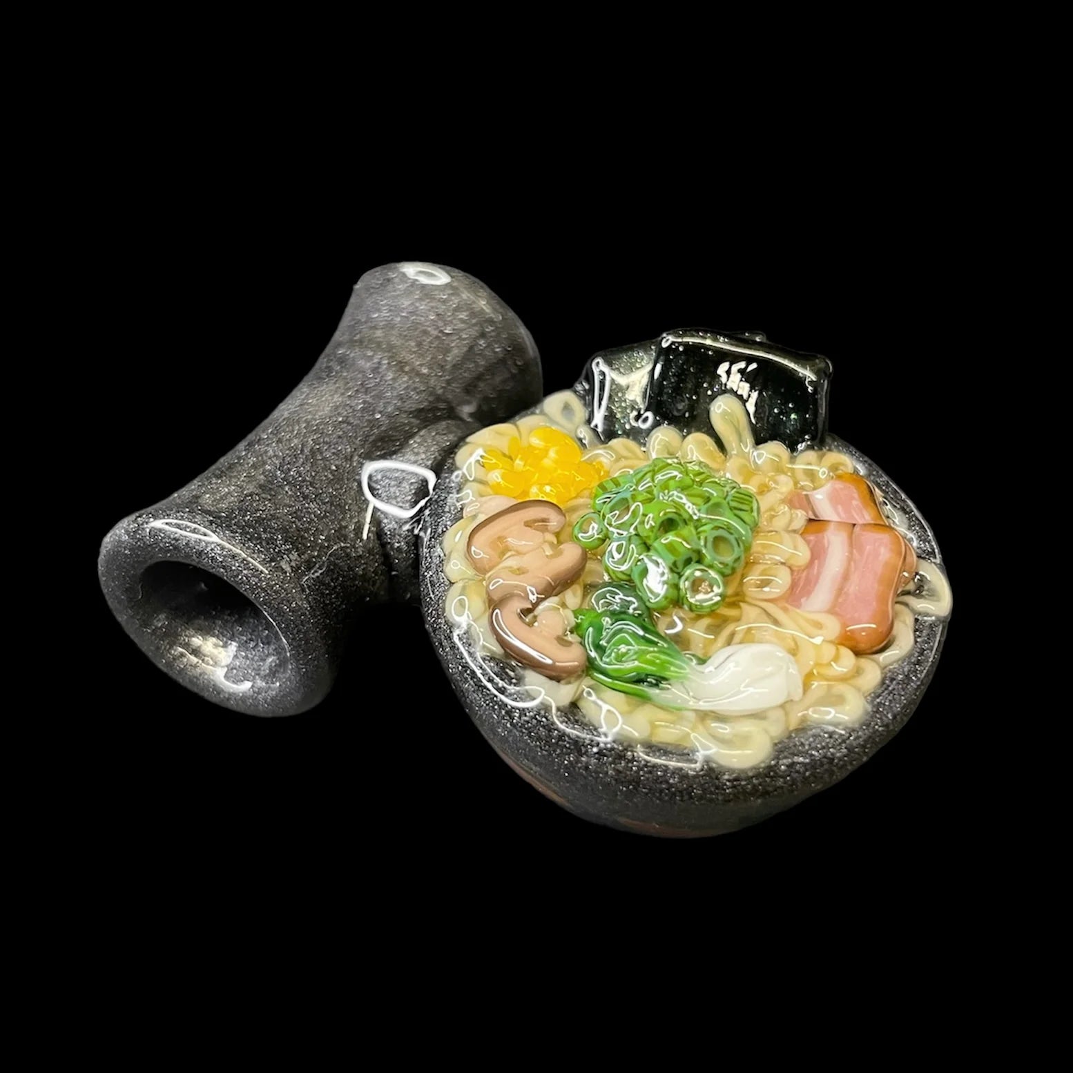 Steel Wool Dot Stack Ramen Pendant by Dojo Glass
