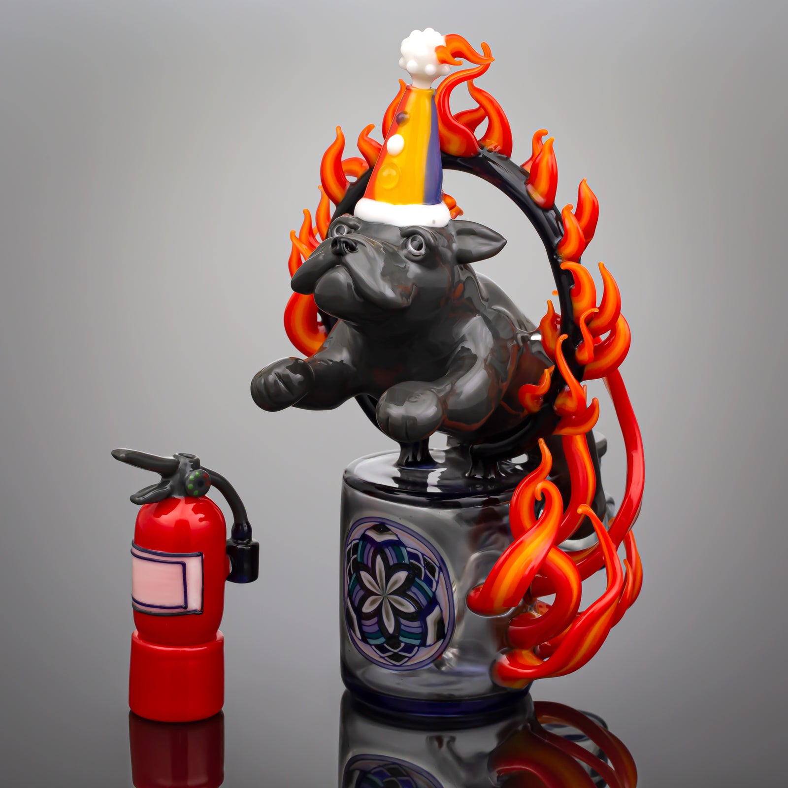 Swanny x Freeek Jumping Through Fire Bulldog