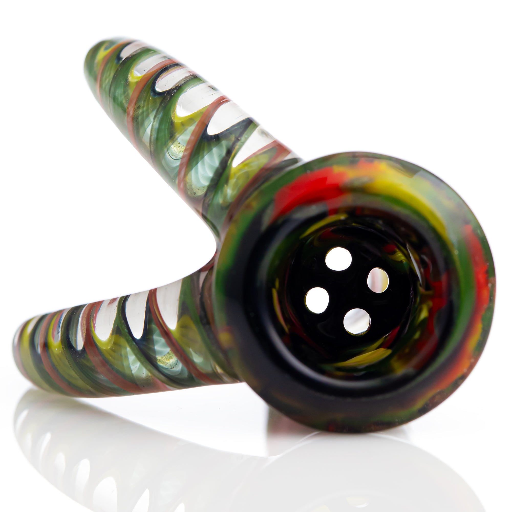 Chase Adams Fully Worked 4 Hole Slide with Two Horns (18mm) - Rasta Colorway