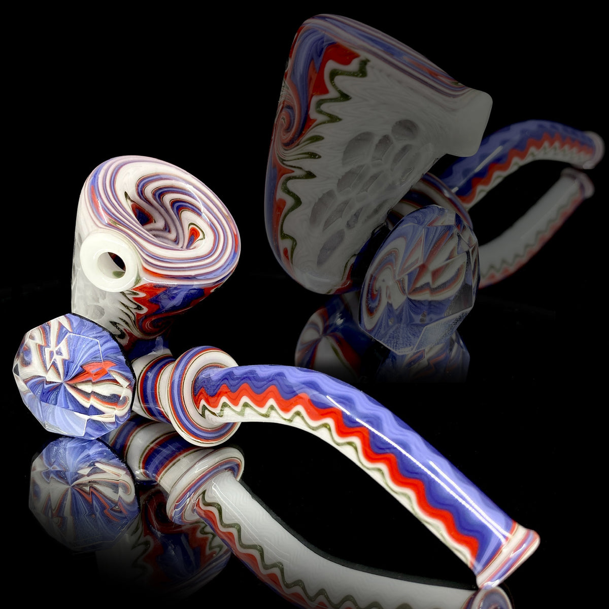 Chase Adams  Red/White/Blue Line Work Sherlock Pipe